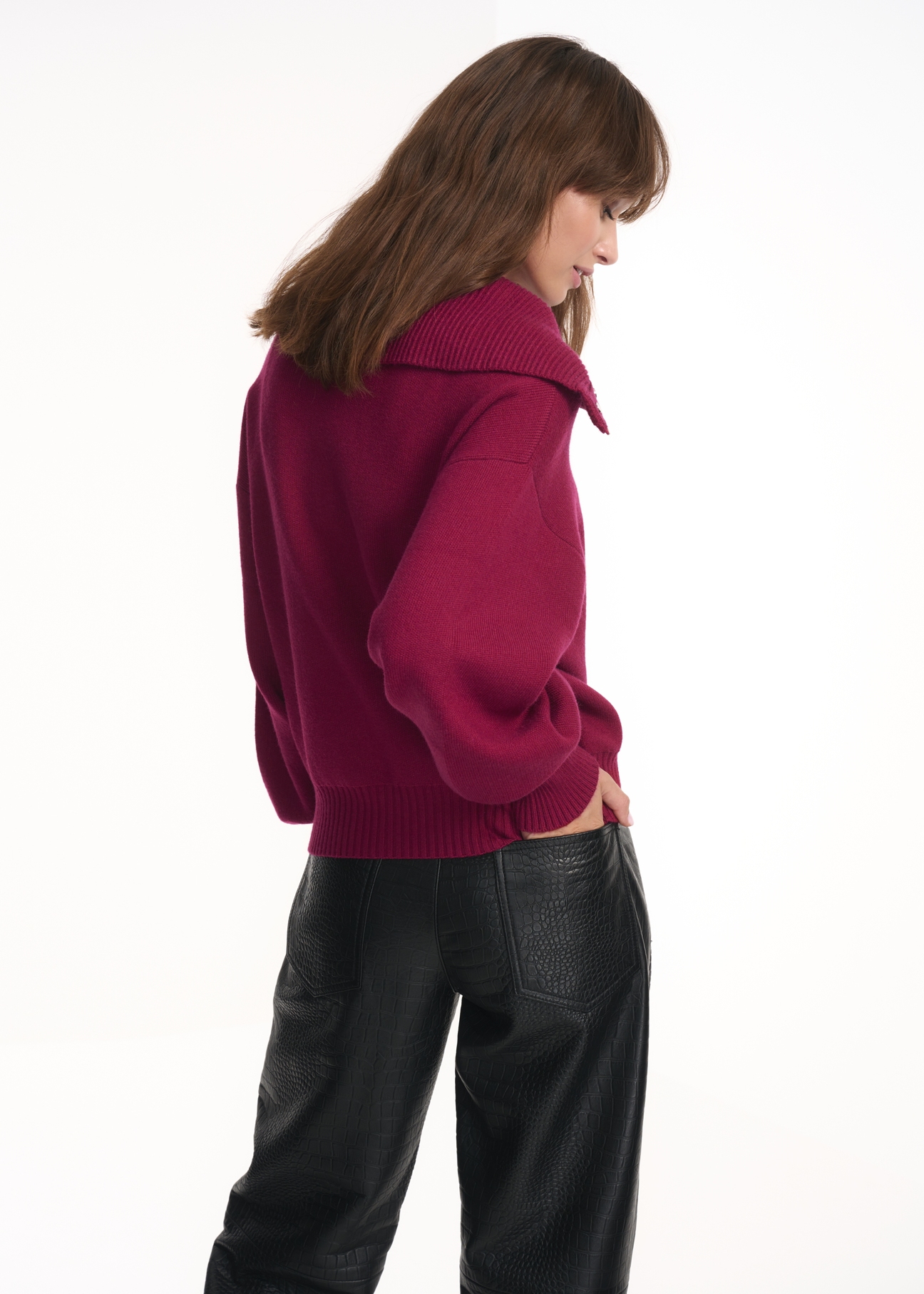 Women's stretch sweater SWEDT-0171-31(Z22)-04
