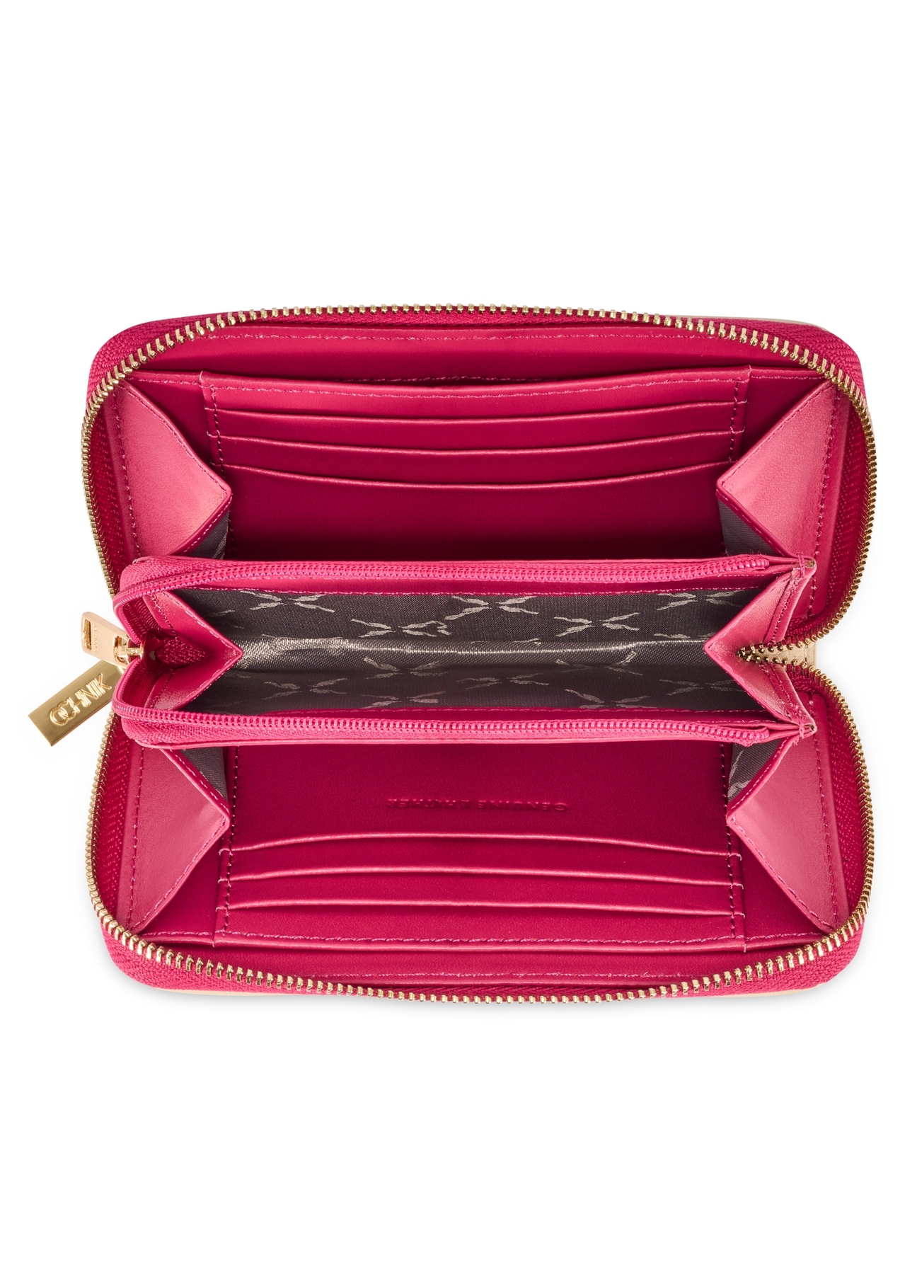 Medium women's leather wallet PORES-0981-0P(W26), product view inside on white background.