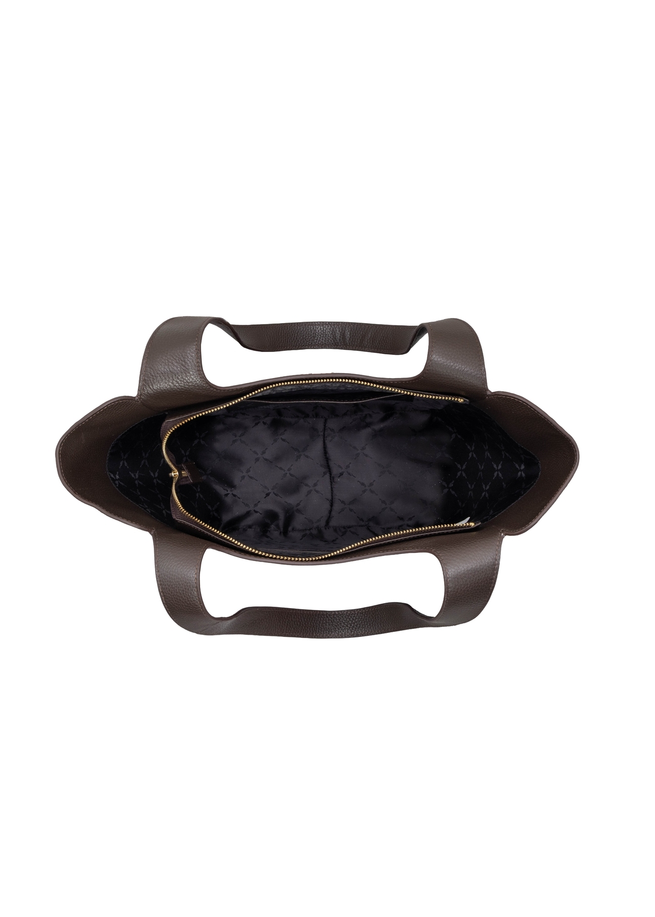 Dark brown leather women's shopper bag TORES-1340-1I(Z26), interior view on a white background.