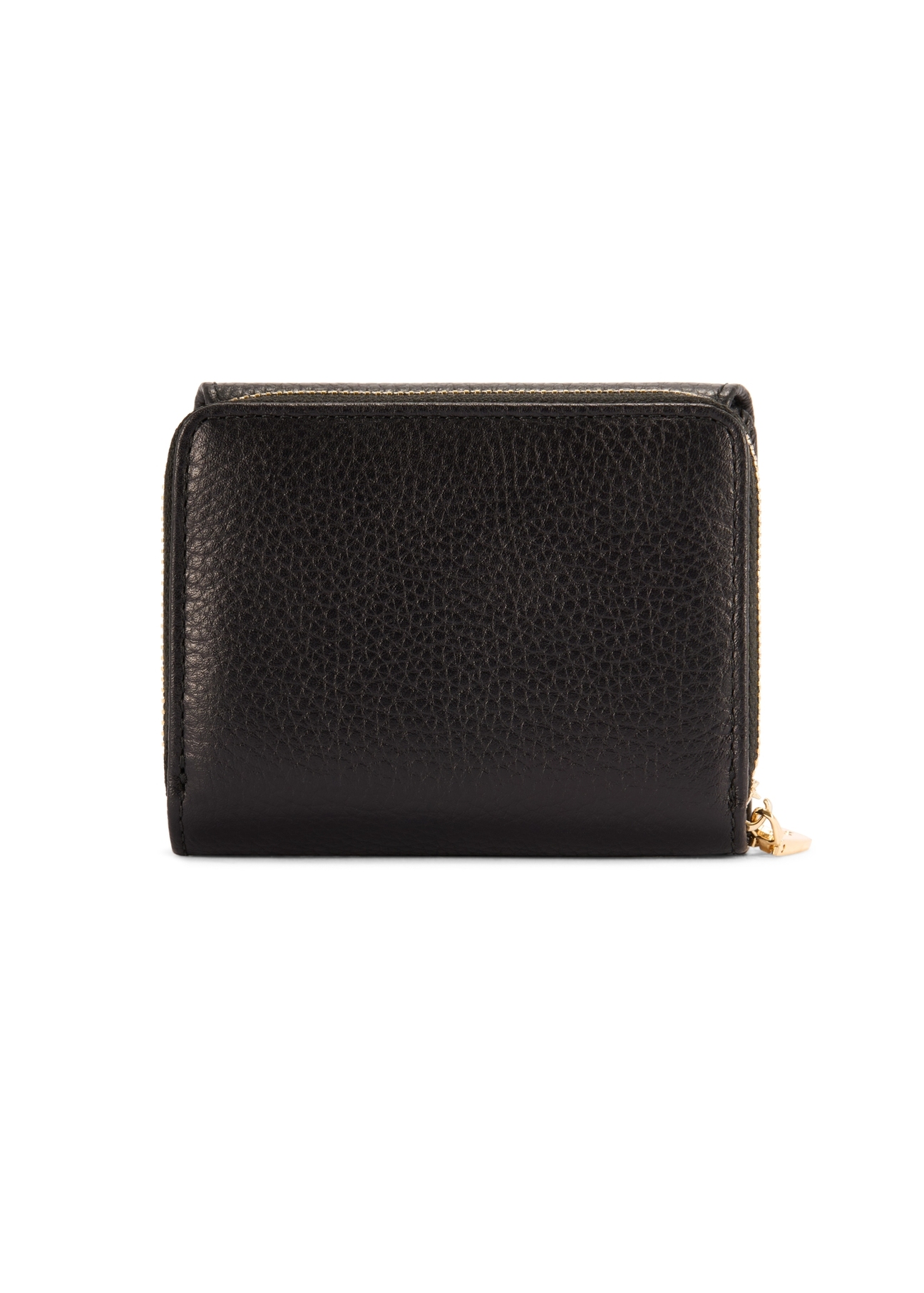 Black leather women's wallet with RFID protection PORES-0825RFID-99(Z25), product view from the back on a white background.