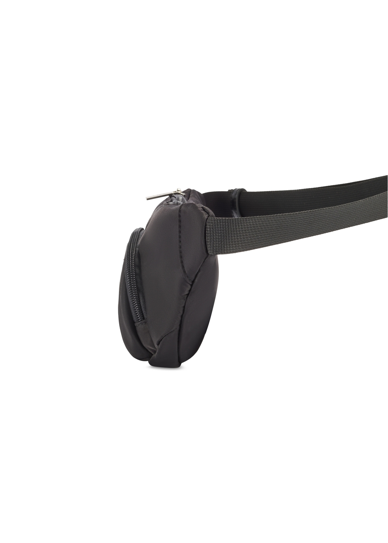 Black women's waist bag TOREN-0324-99(Z25), product view from the side on a white background.