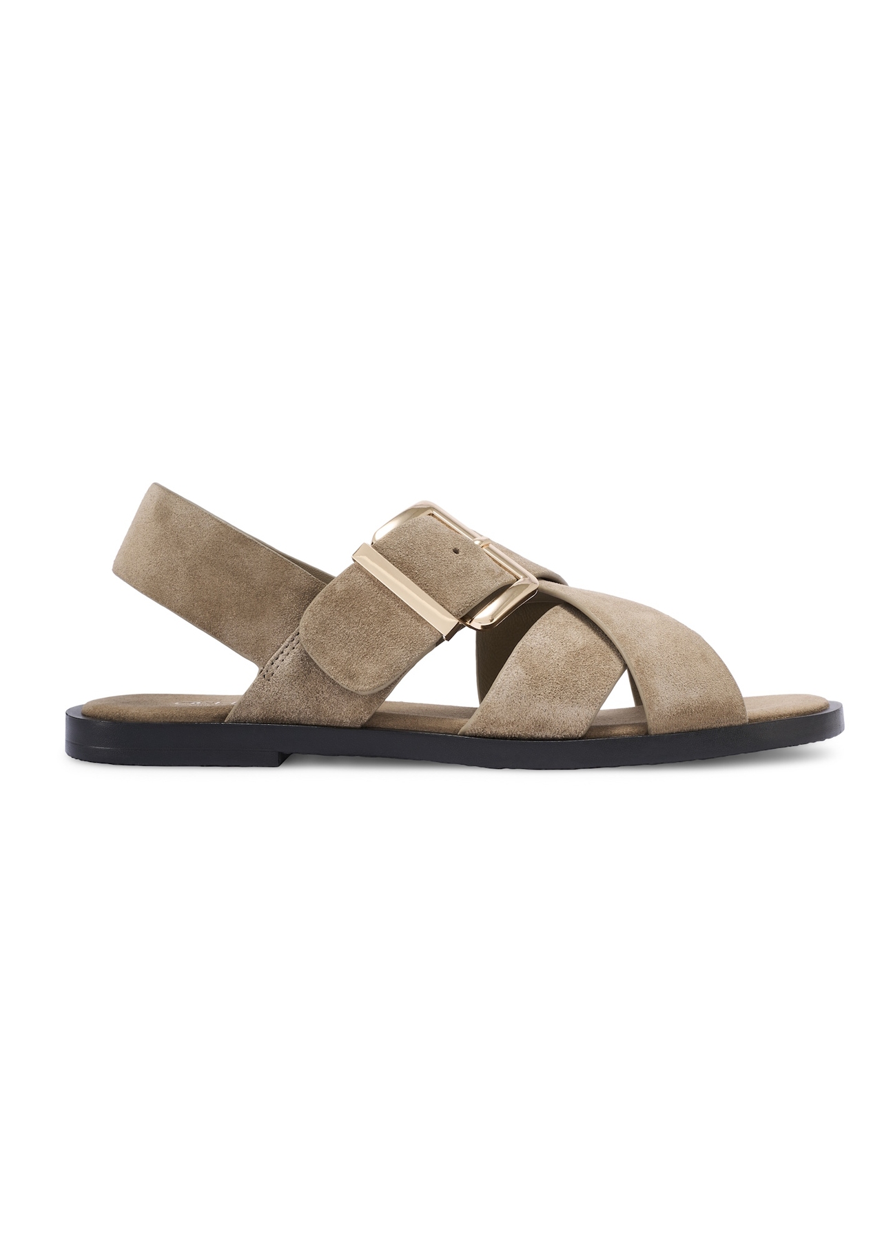 Women's suede sandals in cool beige BUTYD-1238-1K(W26)