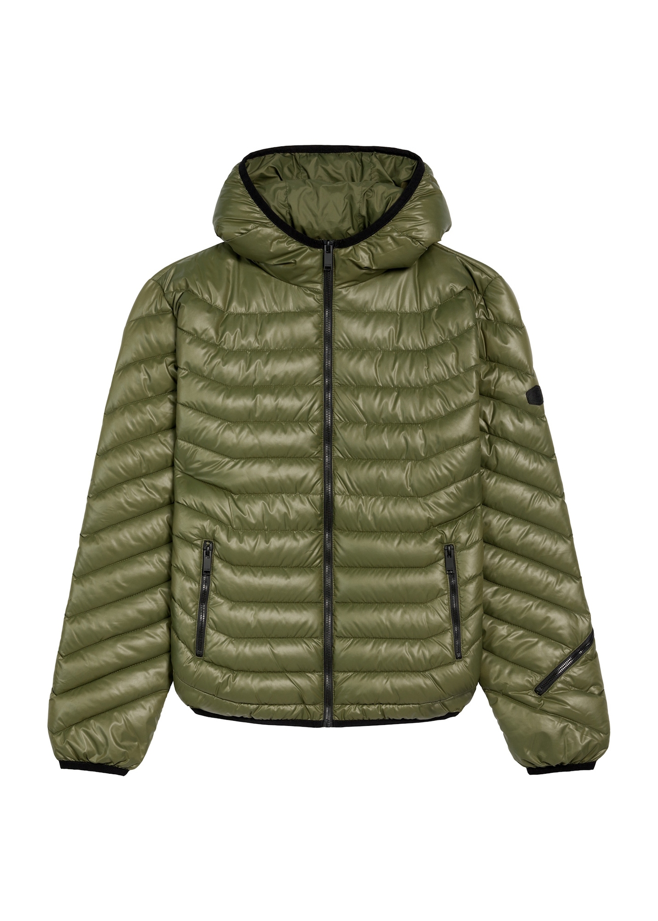 Men's olive green jacket KURMT-0380-57(Z25), front product view on white background.