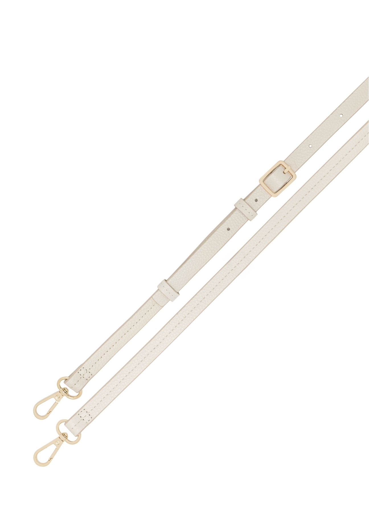 Cream leather shopper bag TORES-1272-0B(W26), view of the product strap on a white background.