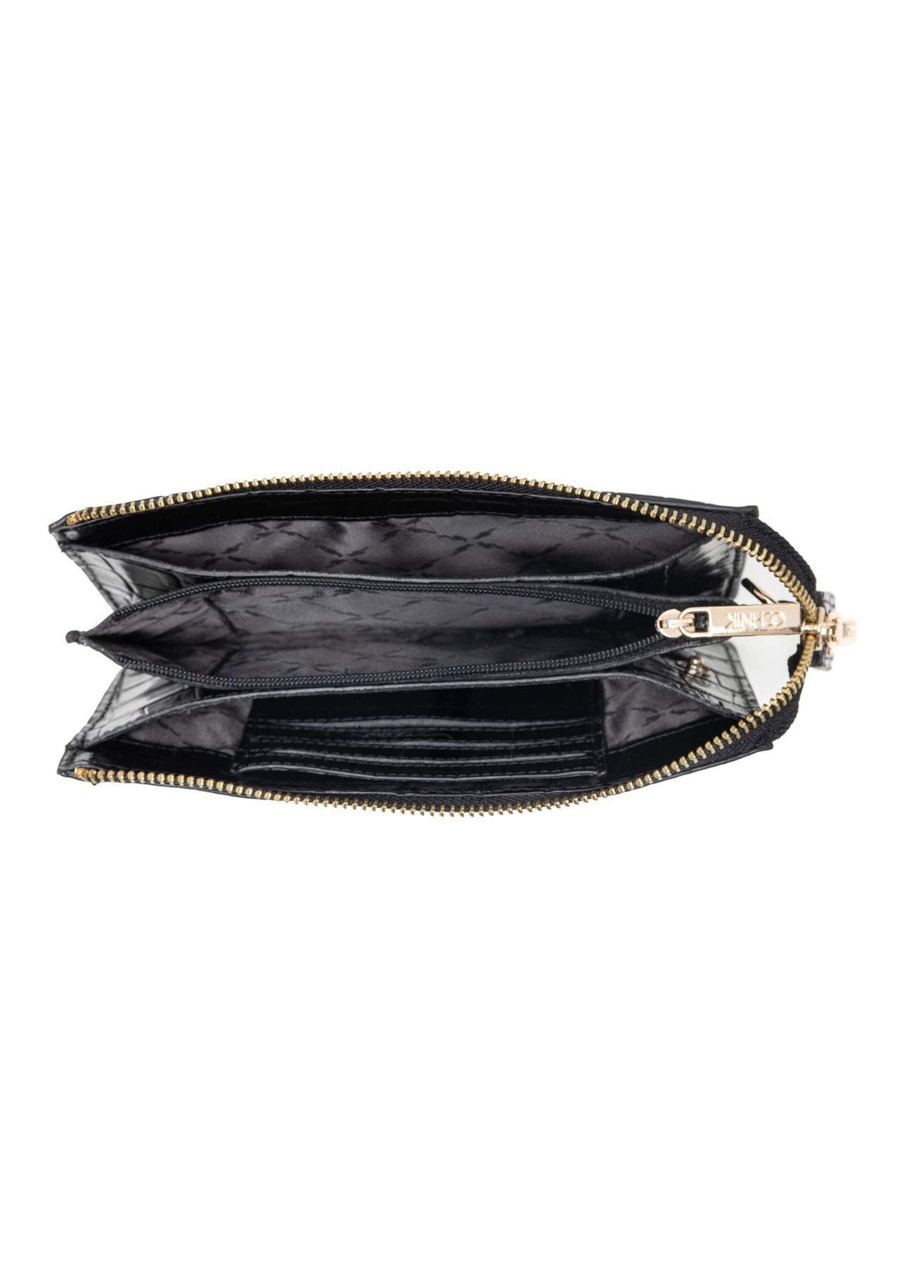 Black large croco leather handbag TORES-1132-9G(Z26) - product view from above, on white background.