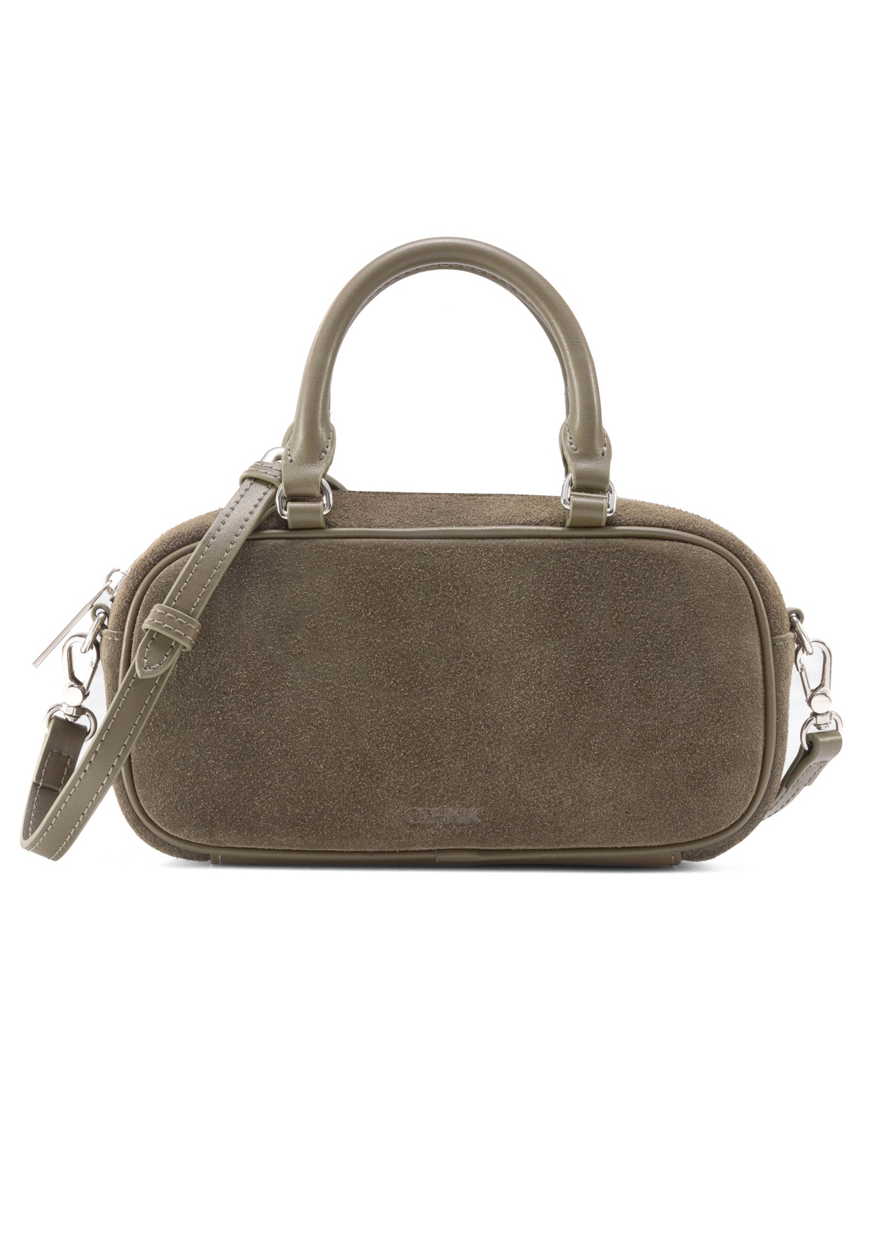 Women's khaki shoulder bag TORES-1193-55 (Z25), front product view on white background.