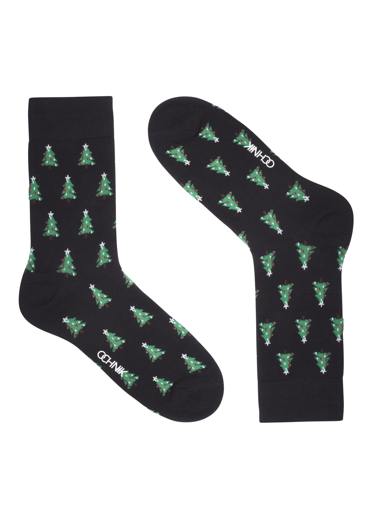 Two-pack of men's long Christmas socks ZESMT-0069-00(Z26), front product view on white background.