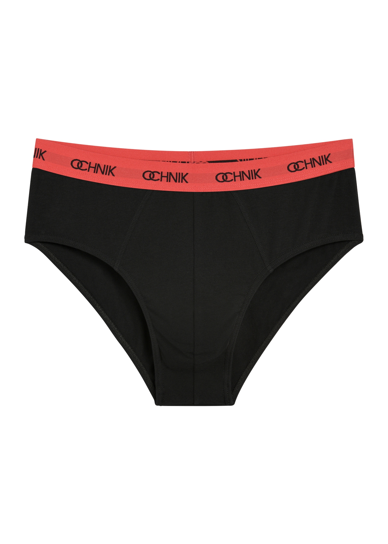 Three-pack of colorful men's briefs ZESMS-0002-00(W26), view of the third pair of the product from the front on a white background.