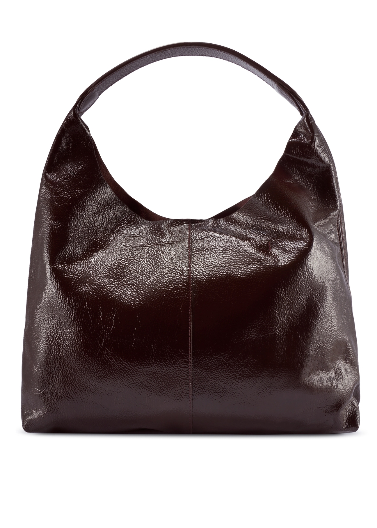 Large brown leather women's handbag TORES-1179-1I(W26), product view from the back on a white background.