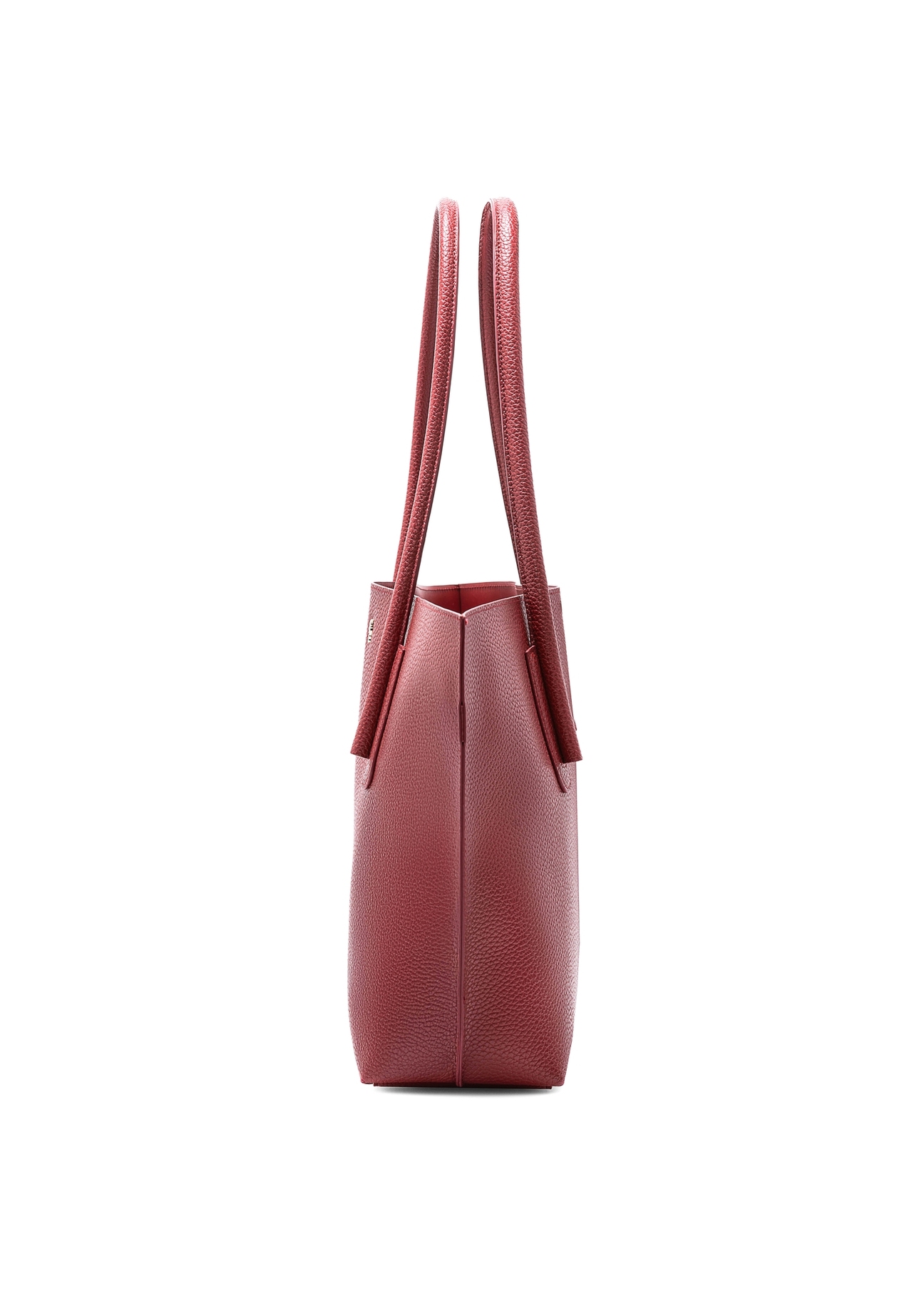 Red women's shopper bag TOREC-0938 B-41(Z 25), product view from the side on a white background.
