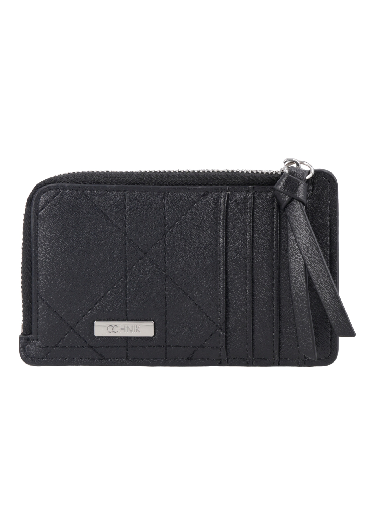 Small women's wallet with stitching POREC-0441-9P(Z26), front product view on white background.