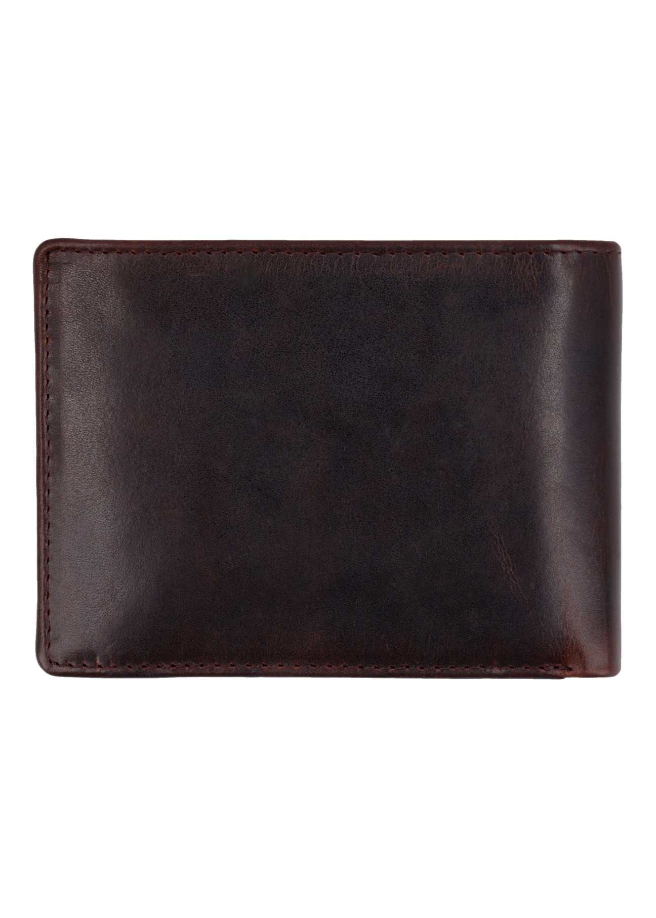 Brown leather men's wallet PORMS-0727-1I(Z26), rear view on a white background.