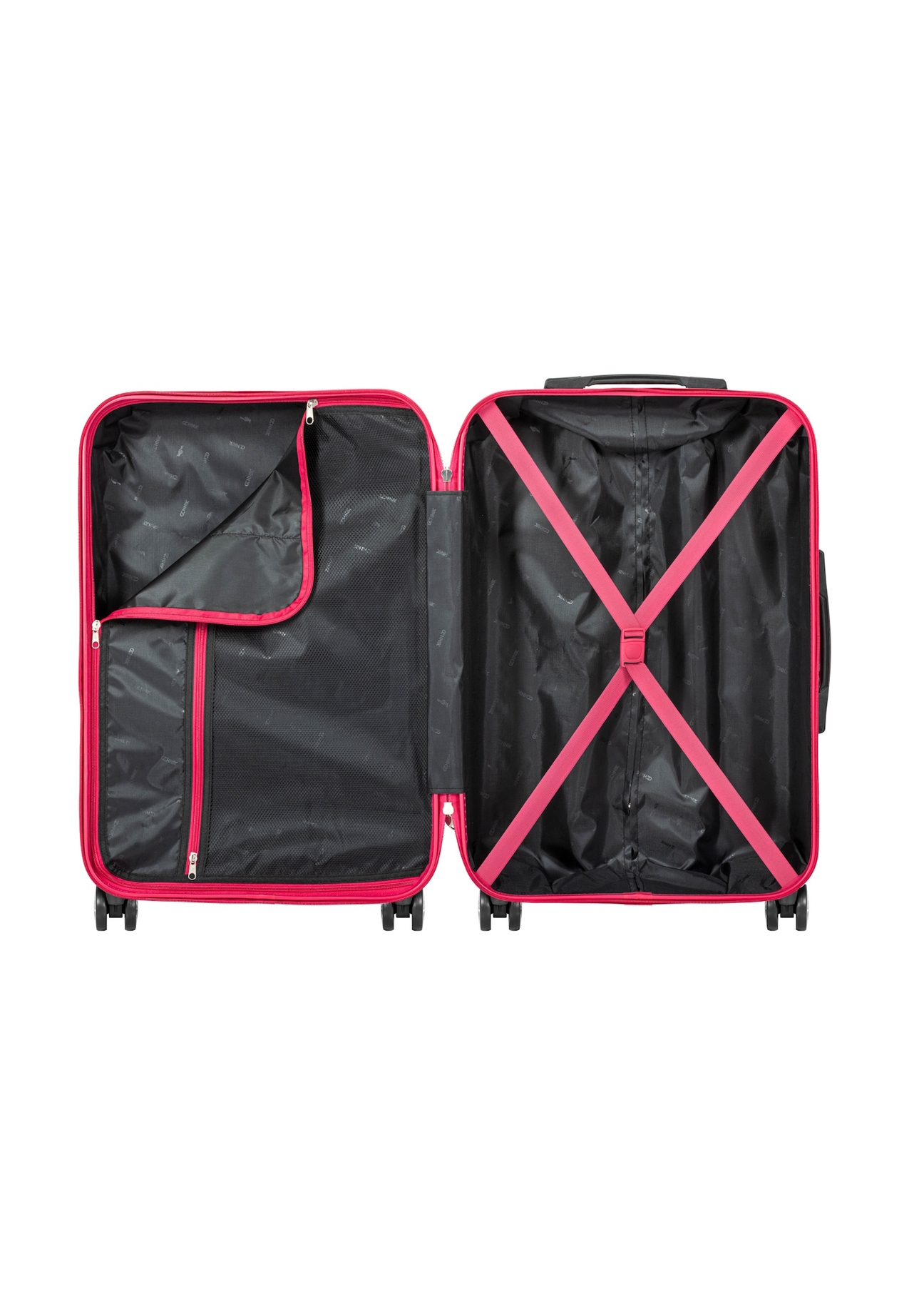 Medium suitcase on wheels WALAB-0040-5E-24(W26), product view inside on white background.