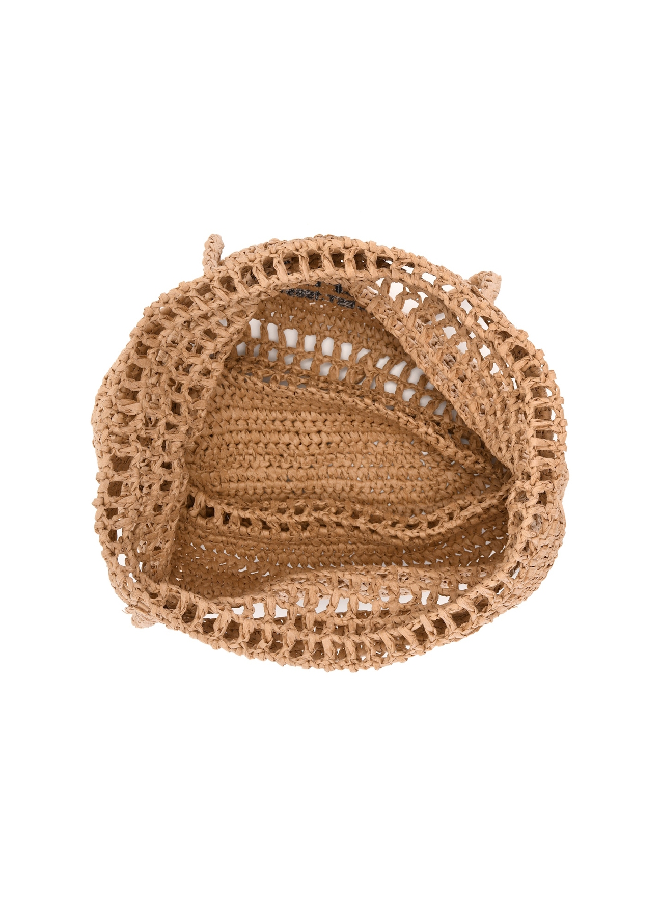 Women's straw beige shopper bag TOREC-0924-1E(W26), product view inside on white background.