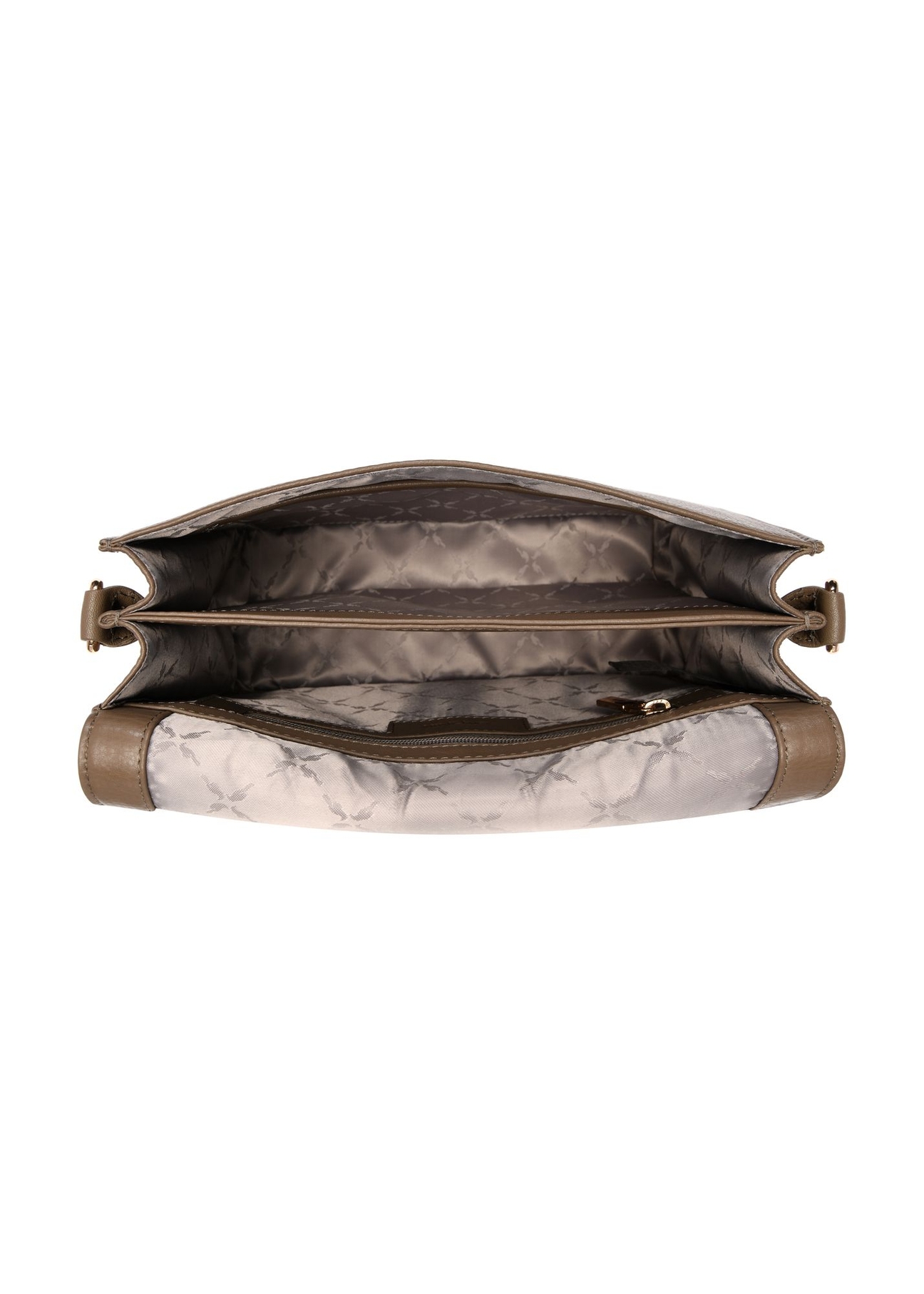 Light brown leather women's messenger bag TORES-1316-1K(Z26) - product view from above, on a white background.