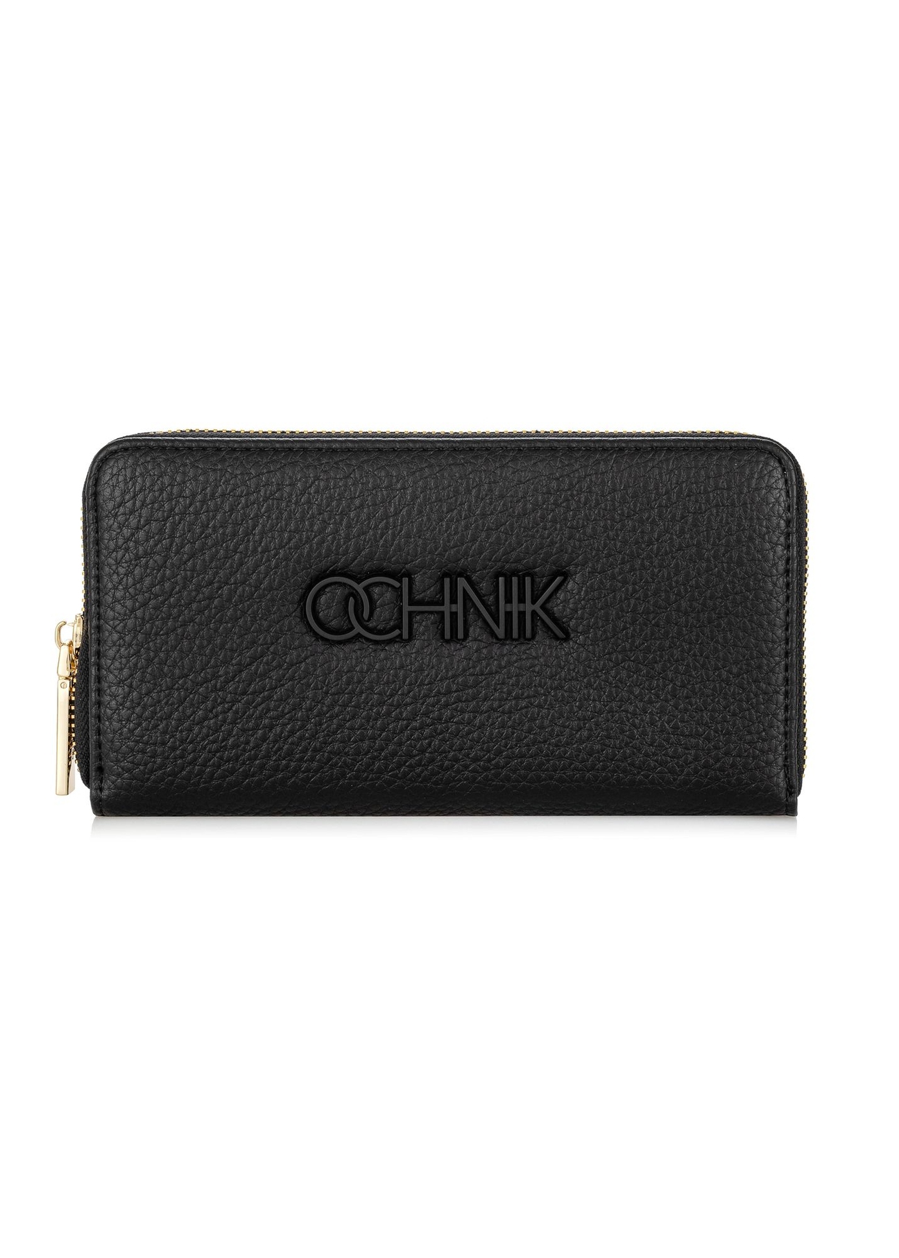 Large black women's wallet with logo POREC-0377-99(W24)-01