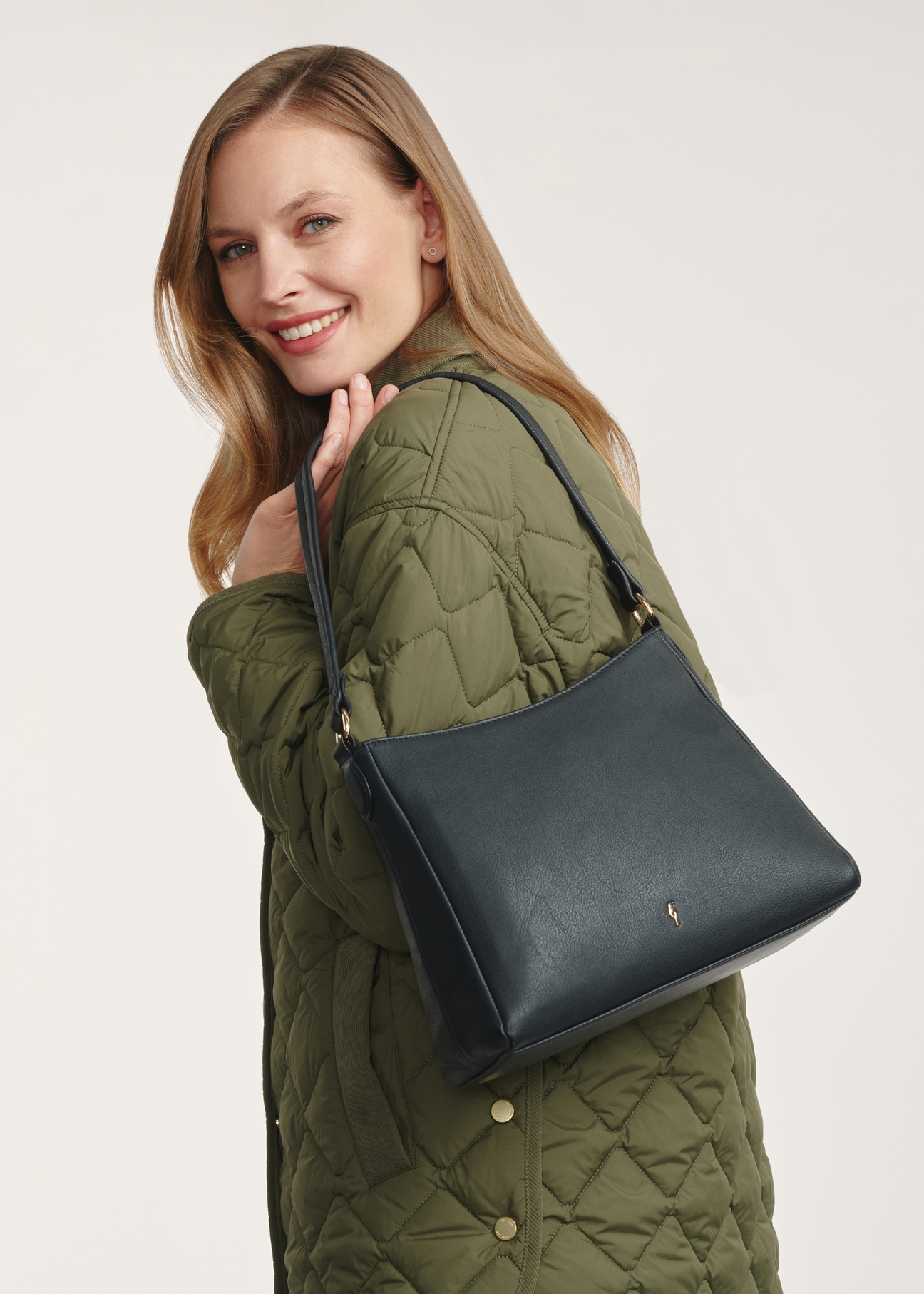Leather black women's hobo bag TORES-0975E-99(Z25)