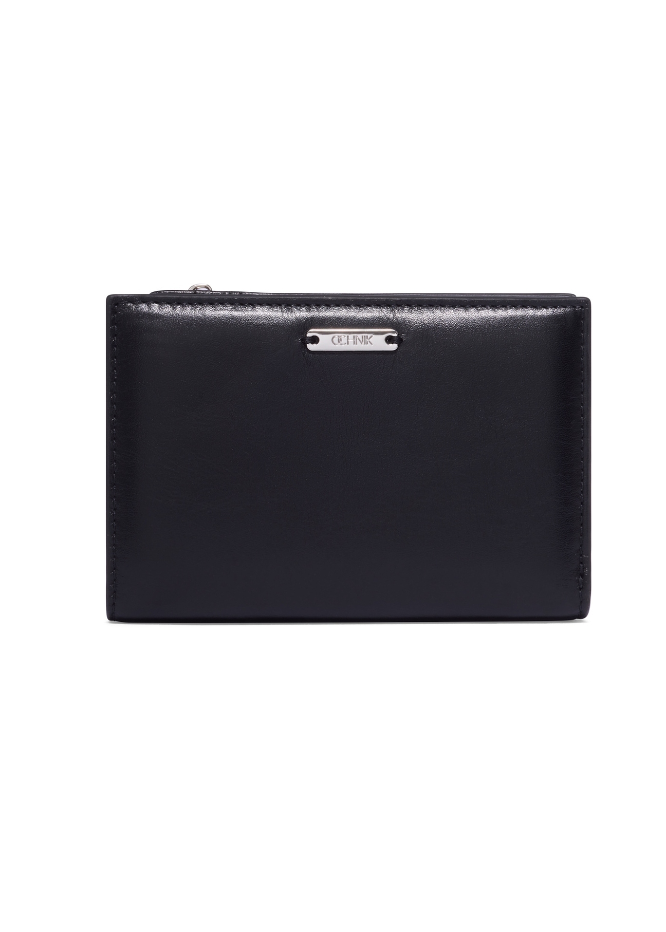 Black leather women's wallet PORES-0998-99(Z26), front product view on white background.