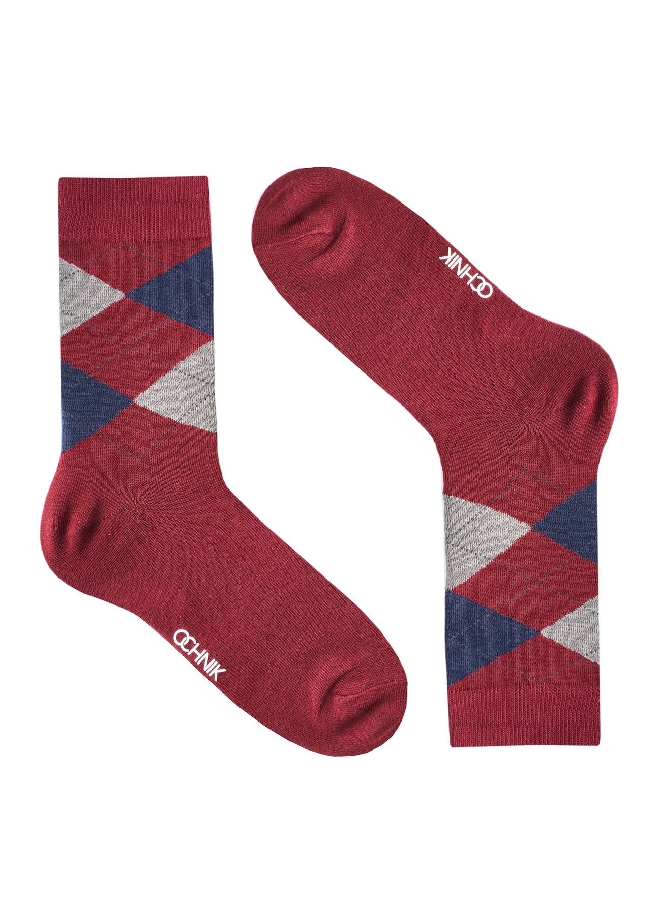 Men's long socks with pattern SKAMT-0197-49(Z25), side view of the product on a white background.