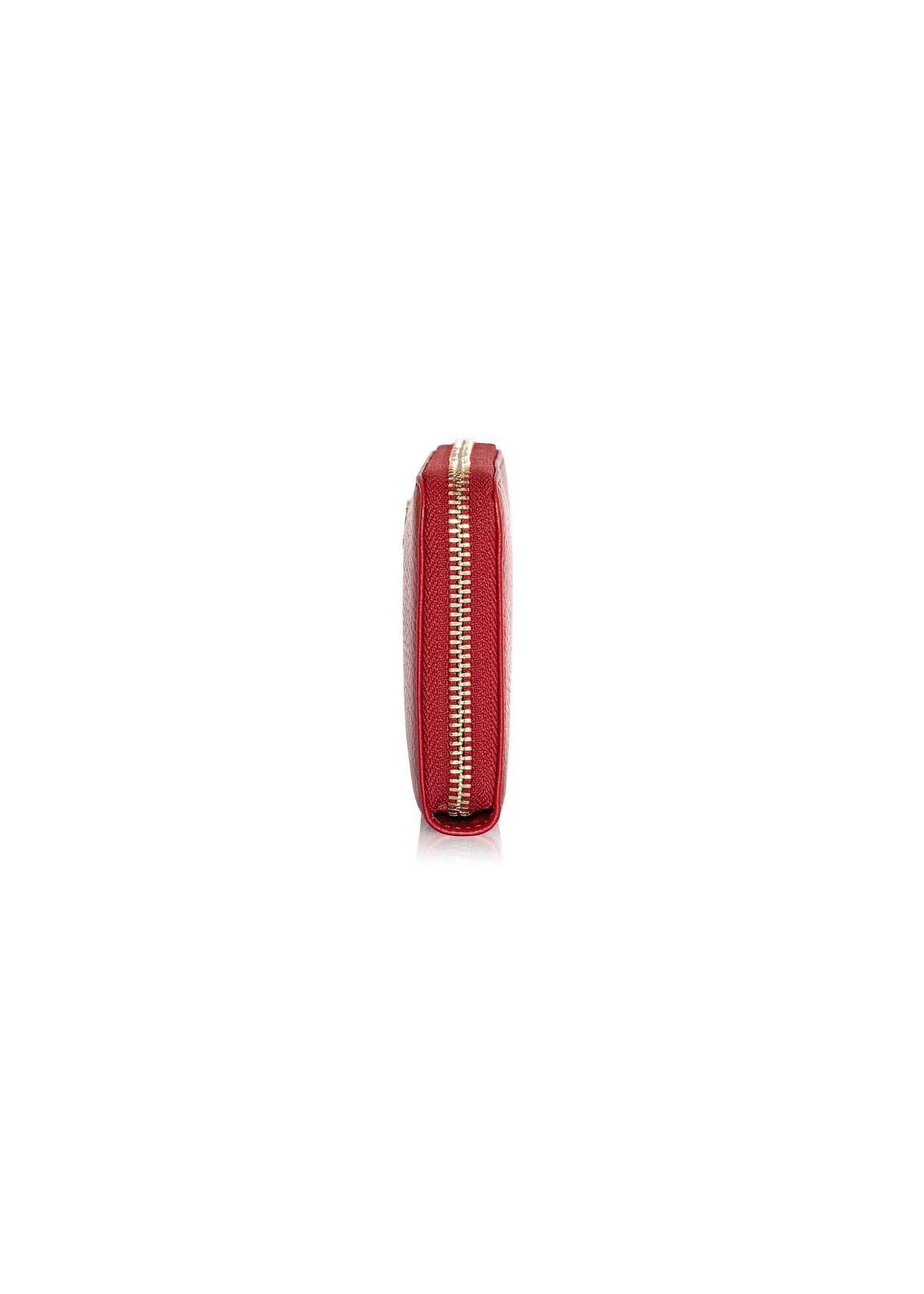 Red leather women's wallet PORES-0800R-42(Z25) - side view of the product on a white background.