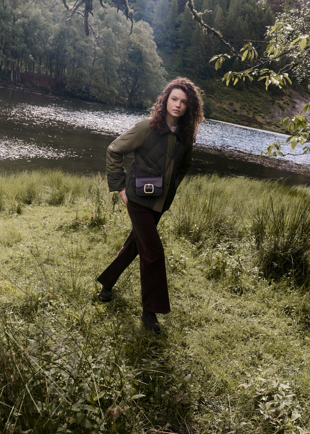 Women's khaki jacket KURDT-0665-8B(Z26)