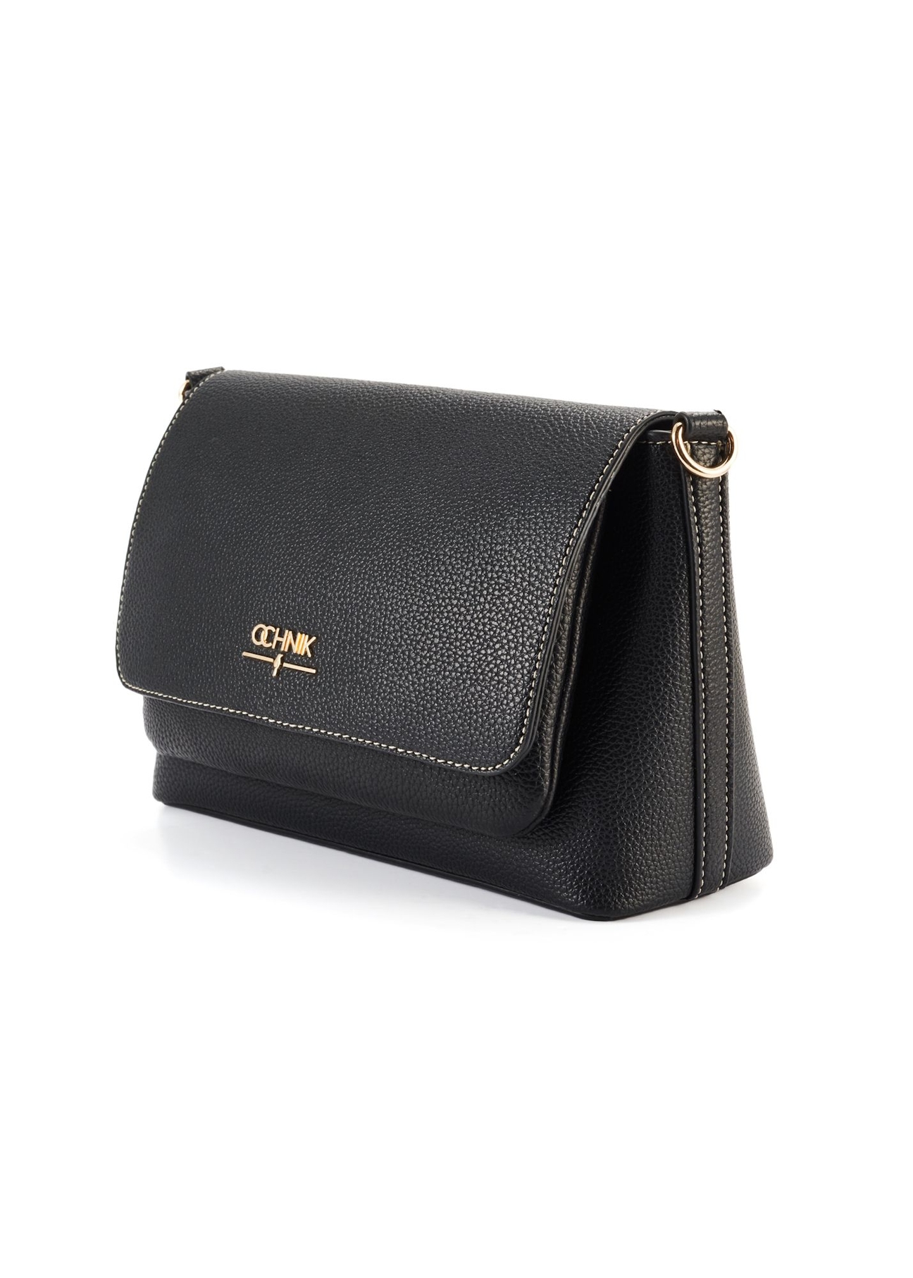 Black women's shoulder bag TOREC-1063-9I(Z26) - diagonal product view, on a white background.