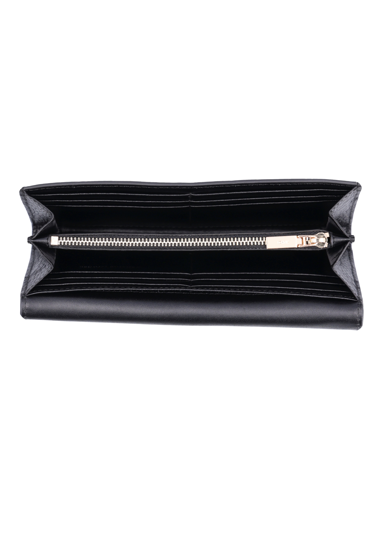 Black small women's wallet PORES-1017-9I(Z26), product view inside on white background.