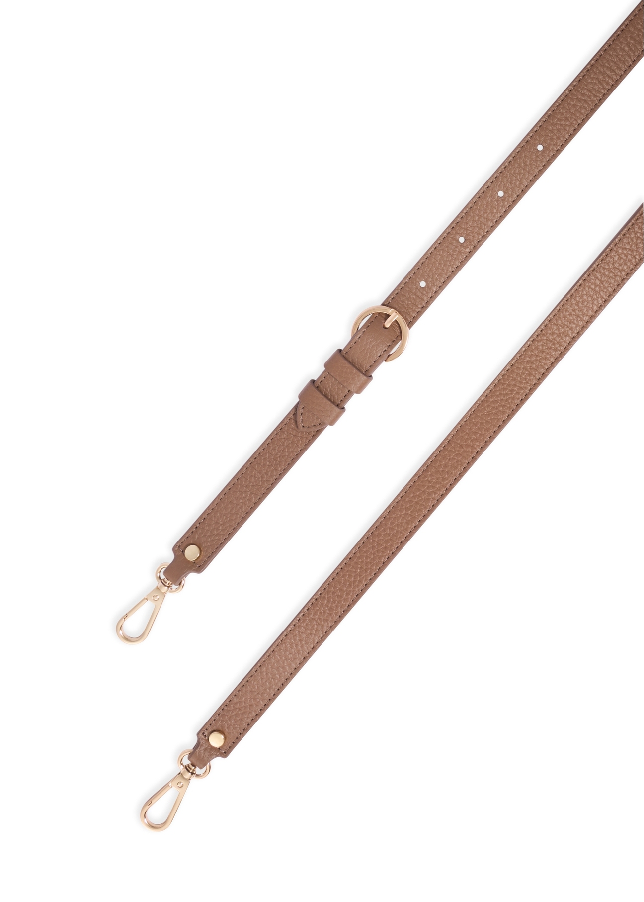 Light brown leather shoulder bag TORES-1418-1K(Z26), view of the product strap on a white background.
