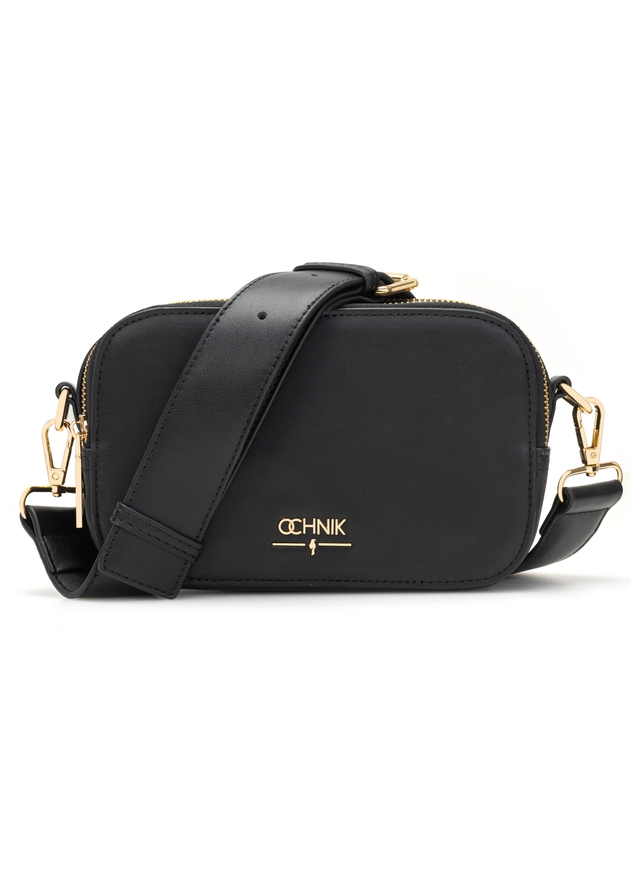 Black small women's handbag TOREC-1172-99(W26), front product view on white background.