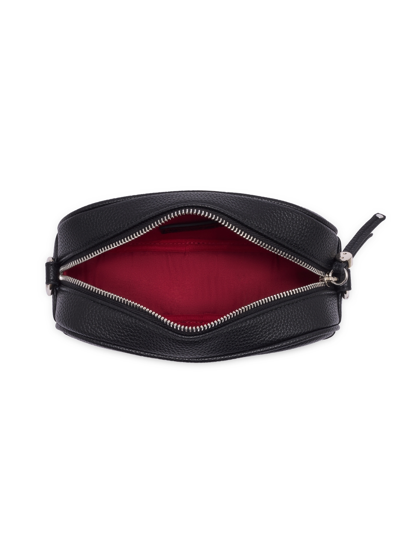 Black small women's handbag TOREC-1285-9I(Z26), product view from above on a white background.