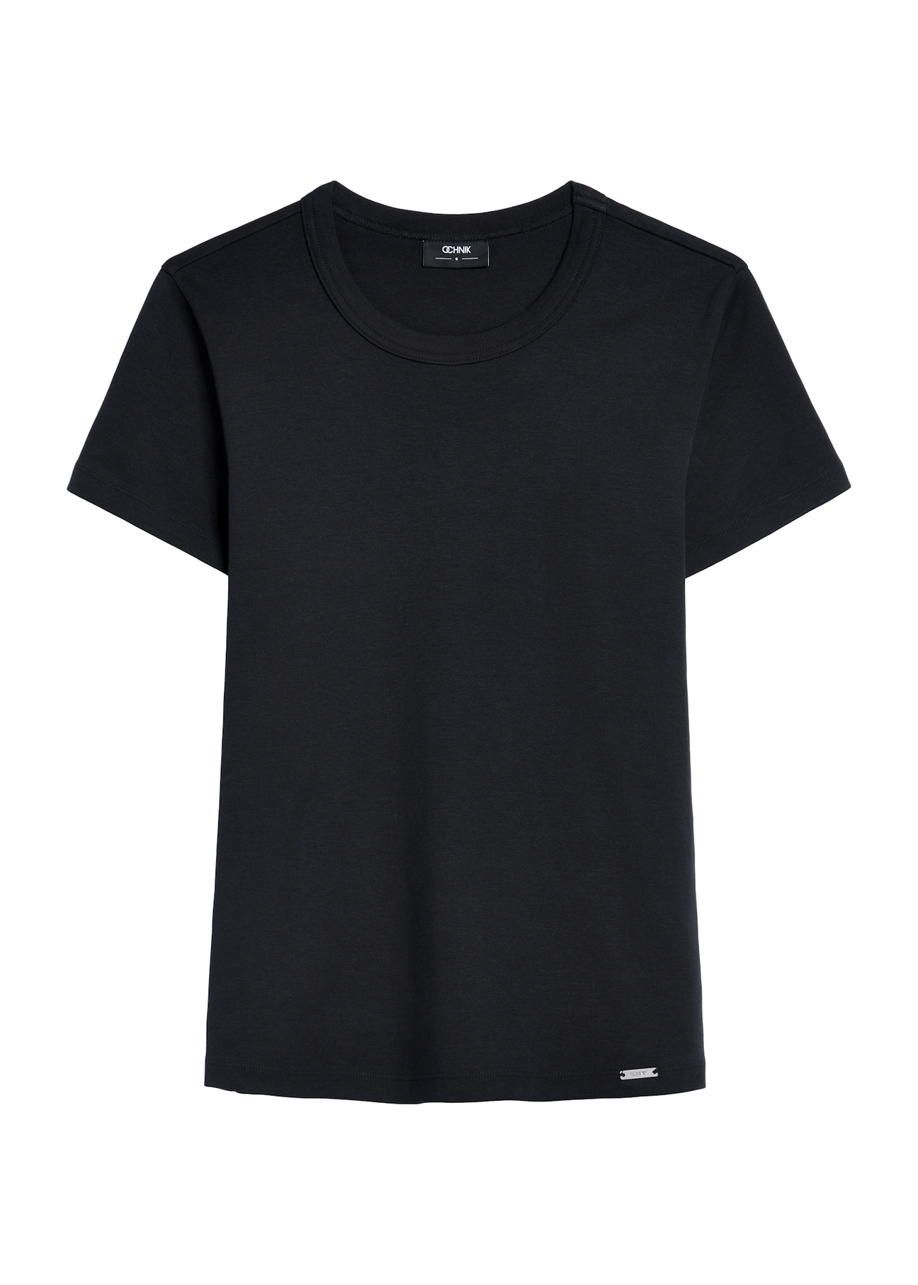 Black cotton women's t-shirt TSHDT-0144-99(Z25), product visible from the front, on white background.