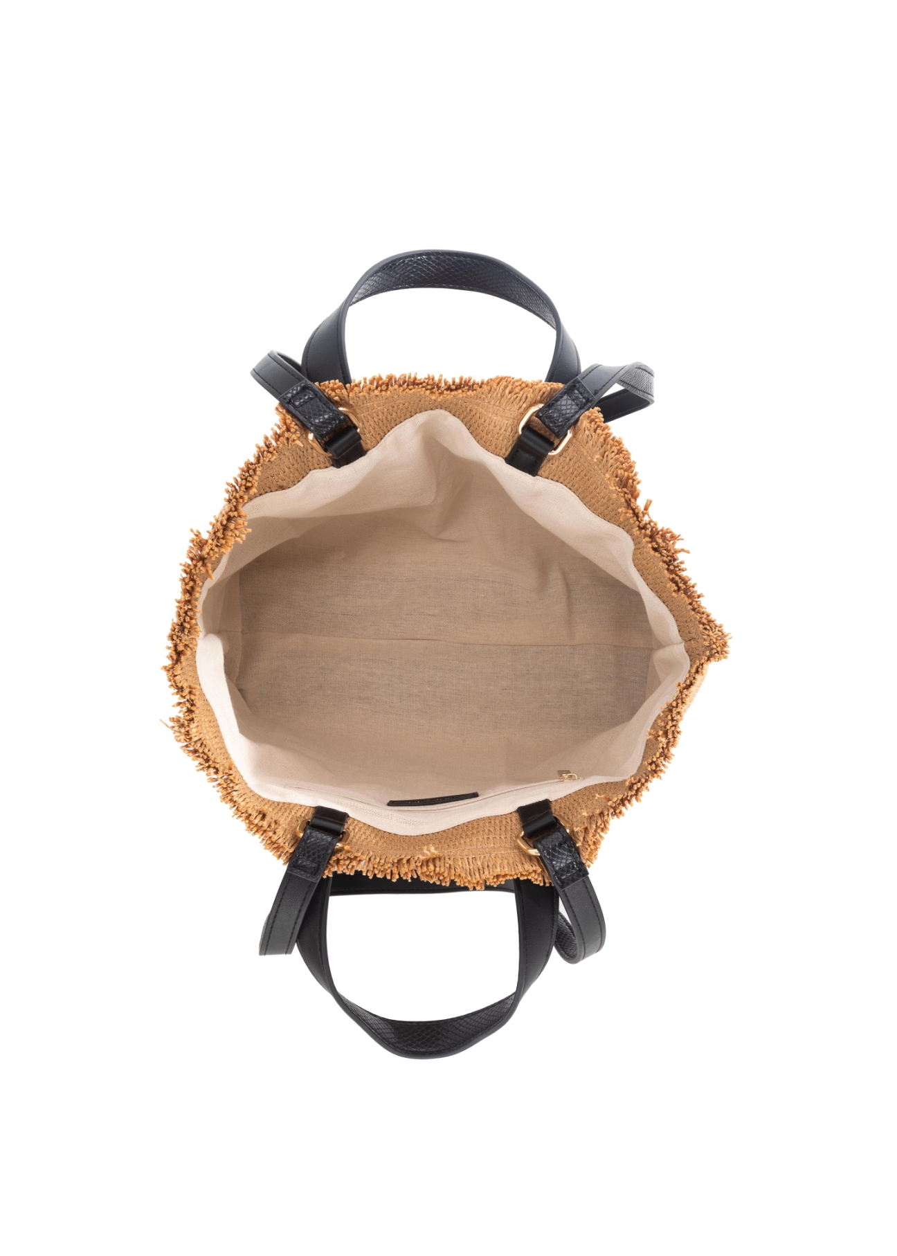 Women's bag made of artificial straw TOREC-0631-15(W22)-06