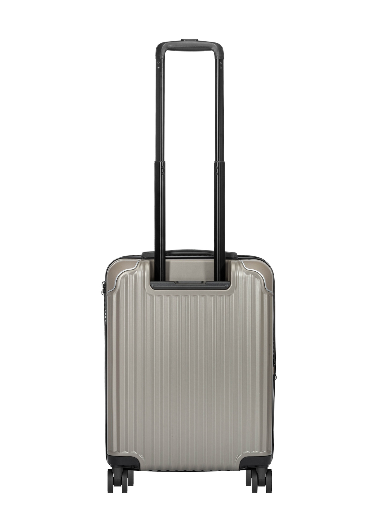 Small suitcase on wheels WALAB-0073-2X-19(W26), product view from the back on a white background.