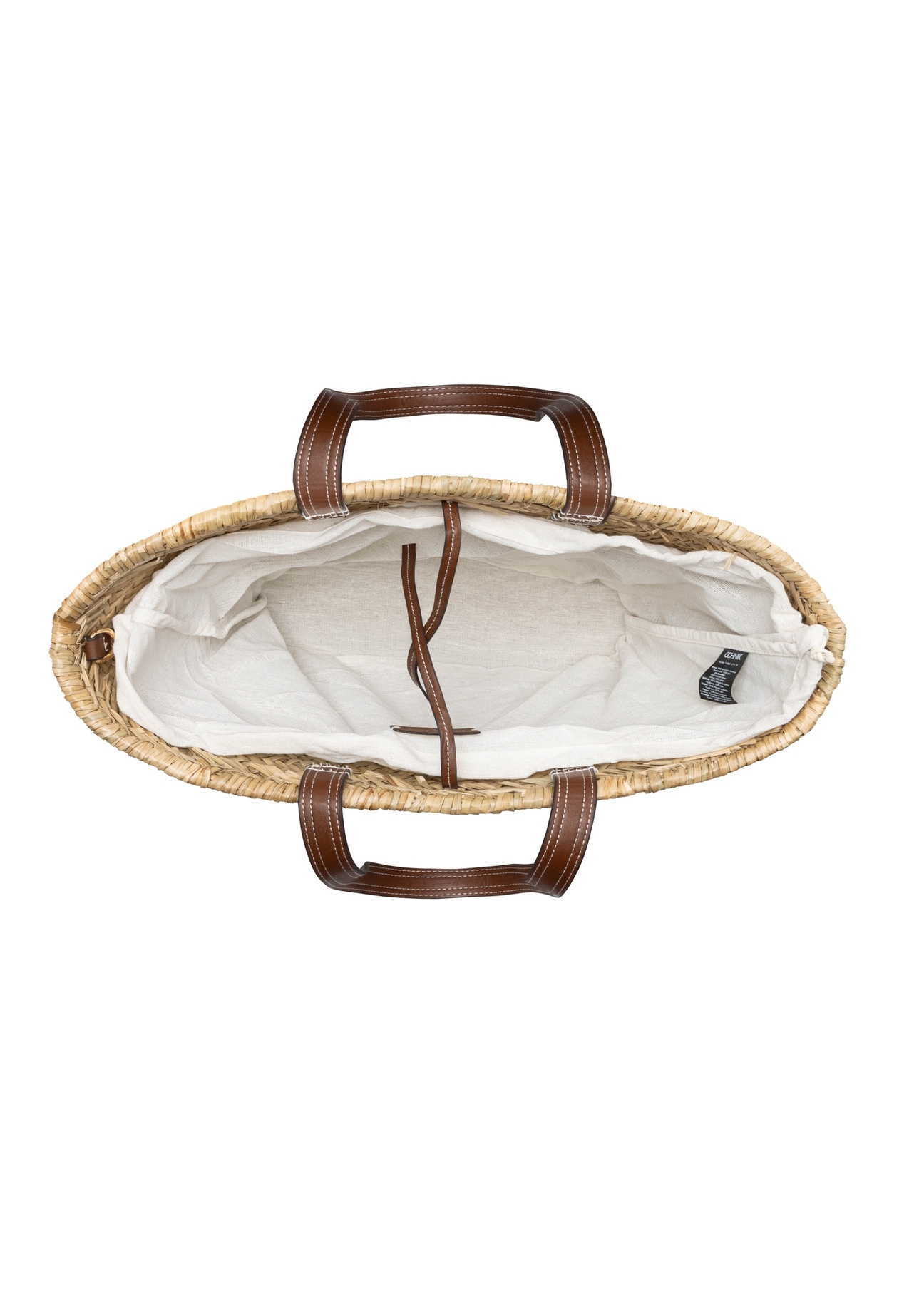 Women's straw shopper bag TOREC-1219-1E(W26), product view inside on white background.