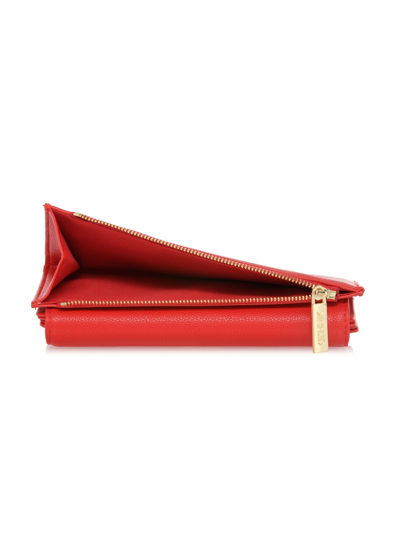 Large red women's wallet with logo POREC-0369-42(W24)-06