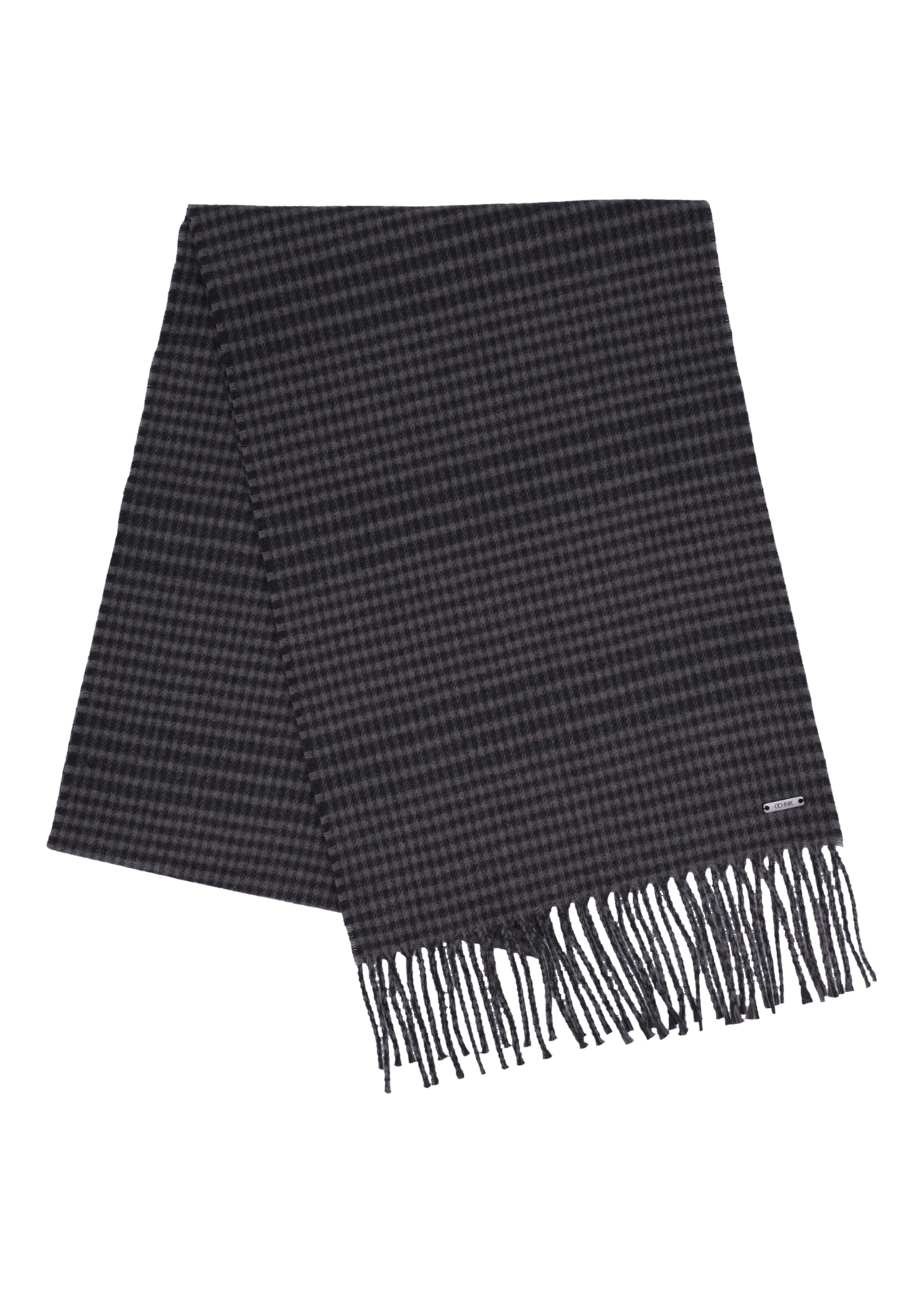 Men's scarf with a small check pattern SZAMT-0091-9B(Z26), front view of the folded product on a white background.