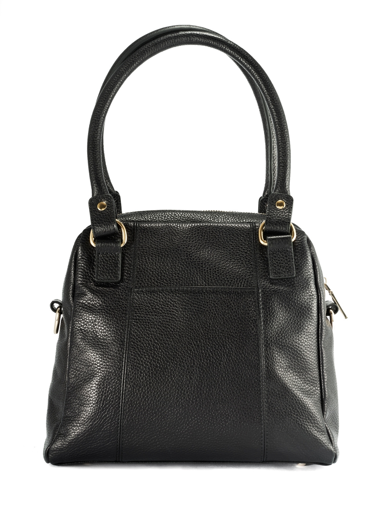 Black leather women's handbag TORES-1183-99(Z25), product view from the back on a white background.