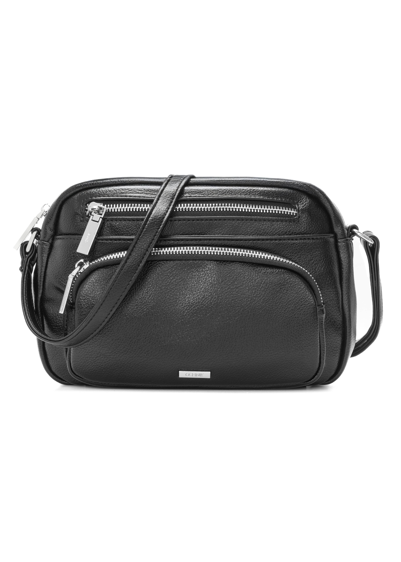 Black women's shoulder bag TOREC-1123-99(W26), front product view on white background.