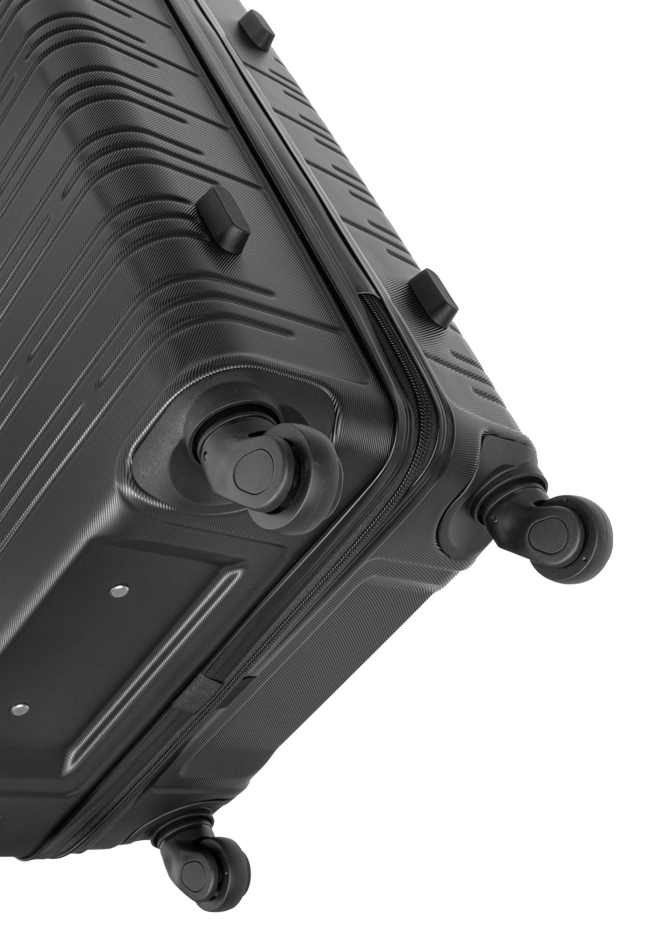 Medium suitcase on wheels WALAB-0083-99-24(W26) - close-up of detail, on white background.