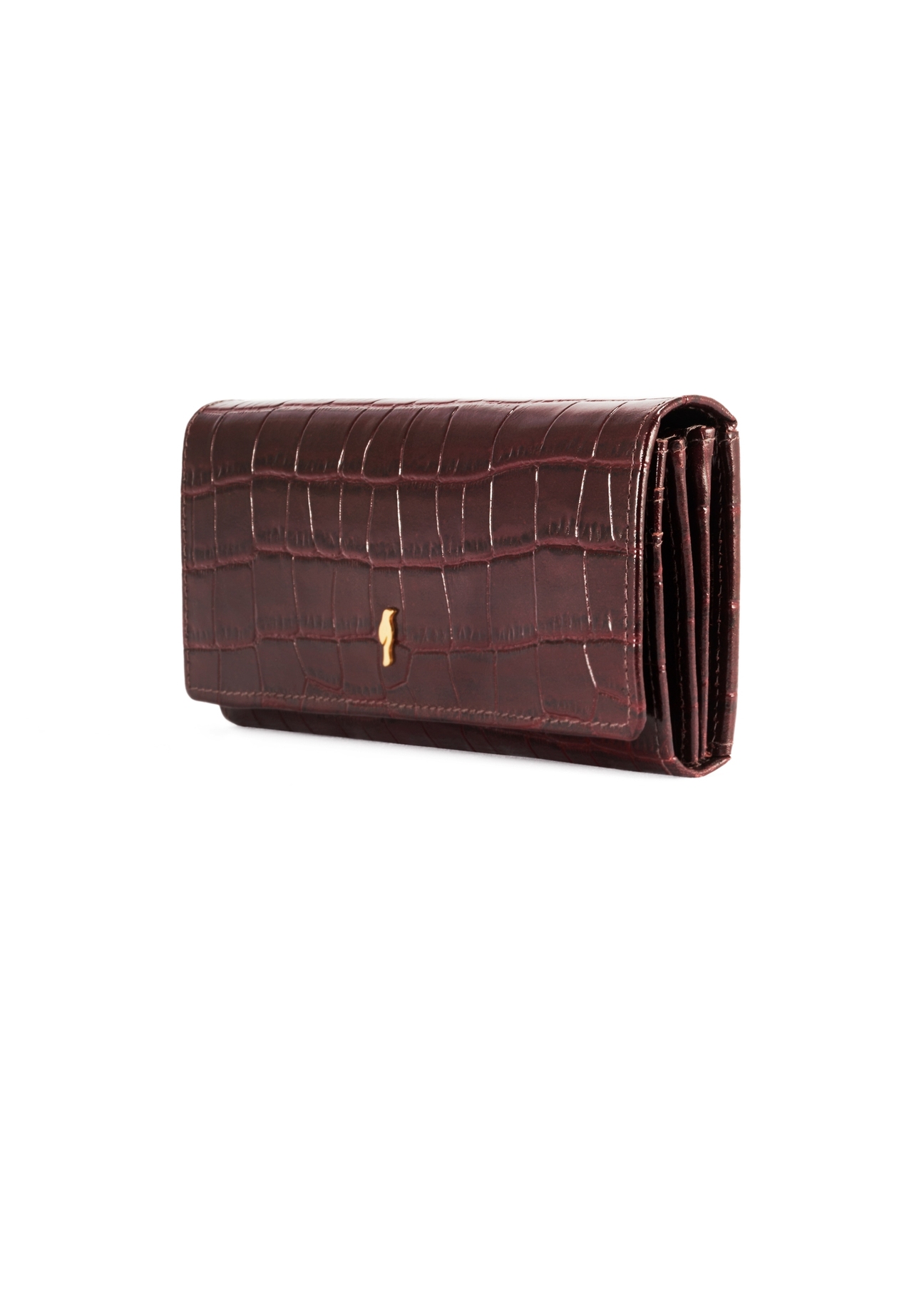 Women's leather burgundy wallet PORES-0889B-49(Z25), diagonal product view on a white background.