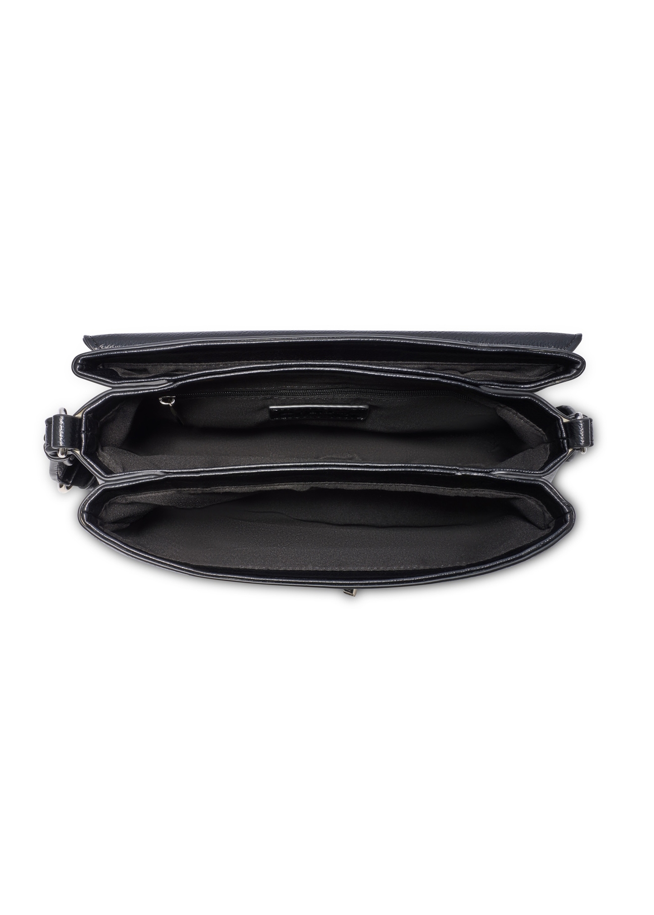 Black classic women's handbag TOREC-1124-99(W26), product view inside on white background.