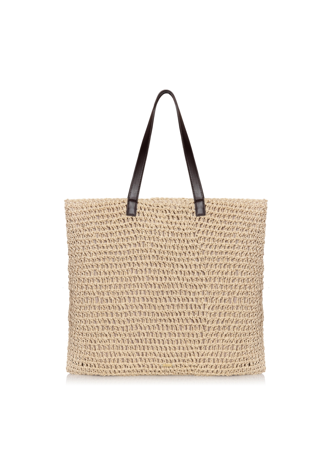 Large women's straw handbag TOREC-0692-81(W22)-01