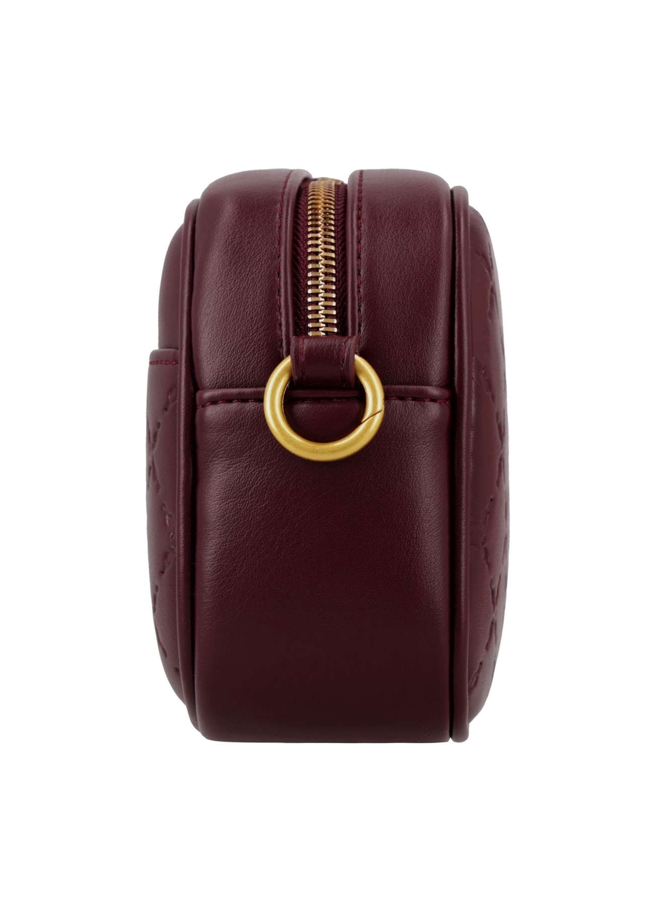 Burgundy small women's handbag TOREC-1285-4P(Z26) - side view of the product, on a white background.
