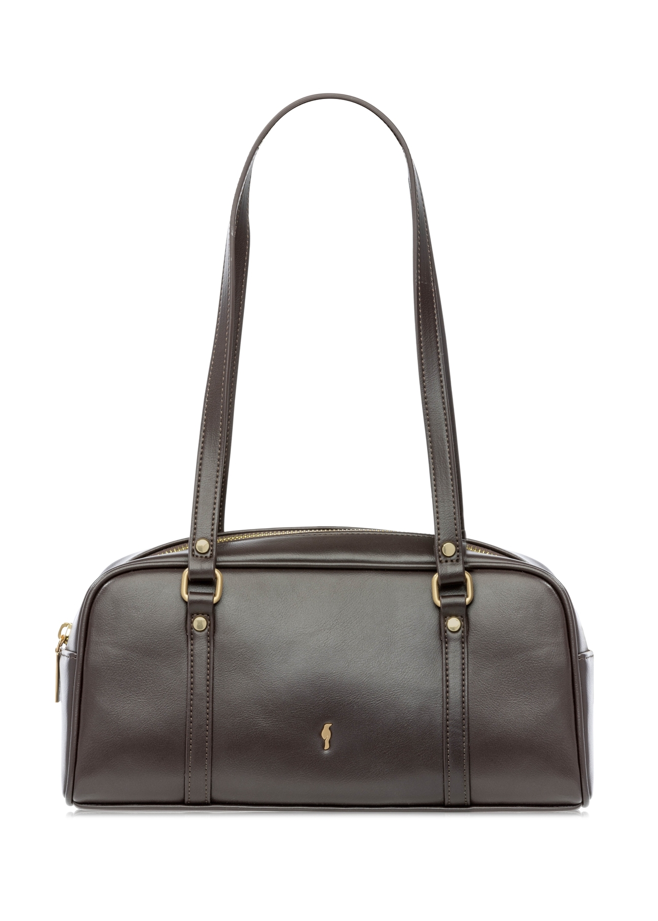 Dark brown shoulder bag TOREC-1233-1I(W26), front product view on white background.