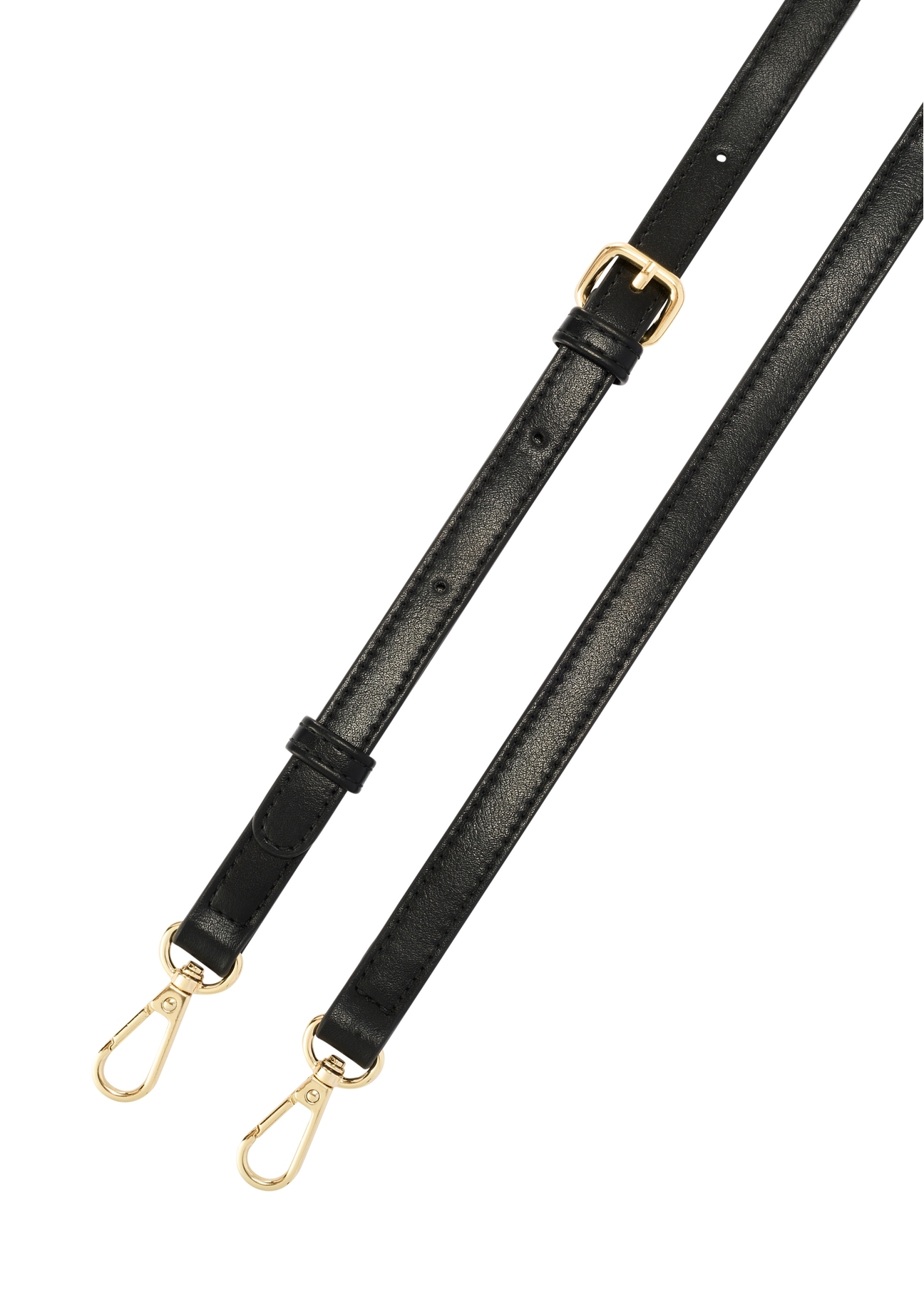 Small black women's handbag TOREC-1163-99(W26), view of the product strap on a white background.