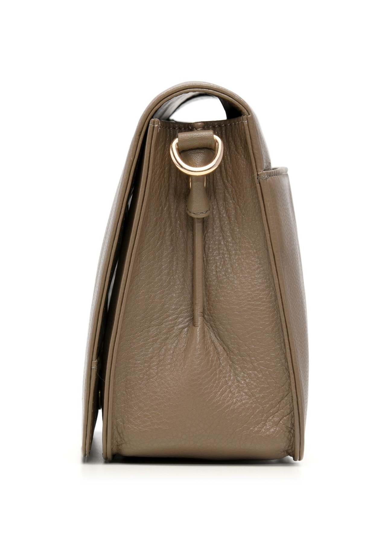 Light brown leather women's messenger bag TORES-1316-1K(Z26) - side view of the product, on a white background.