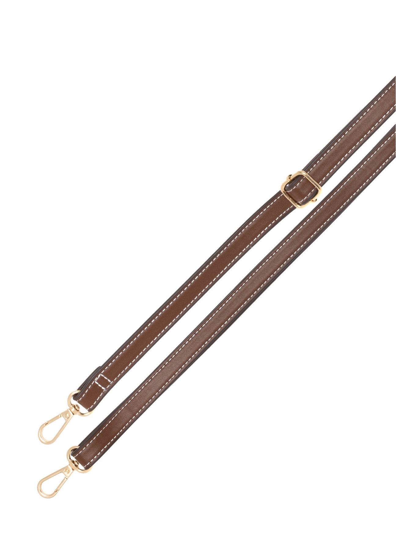 Dark brown women's handbag made of imitation leather TOREC-1214-1H(W26), view of the product strap on a white background.