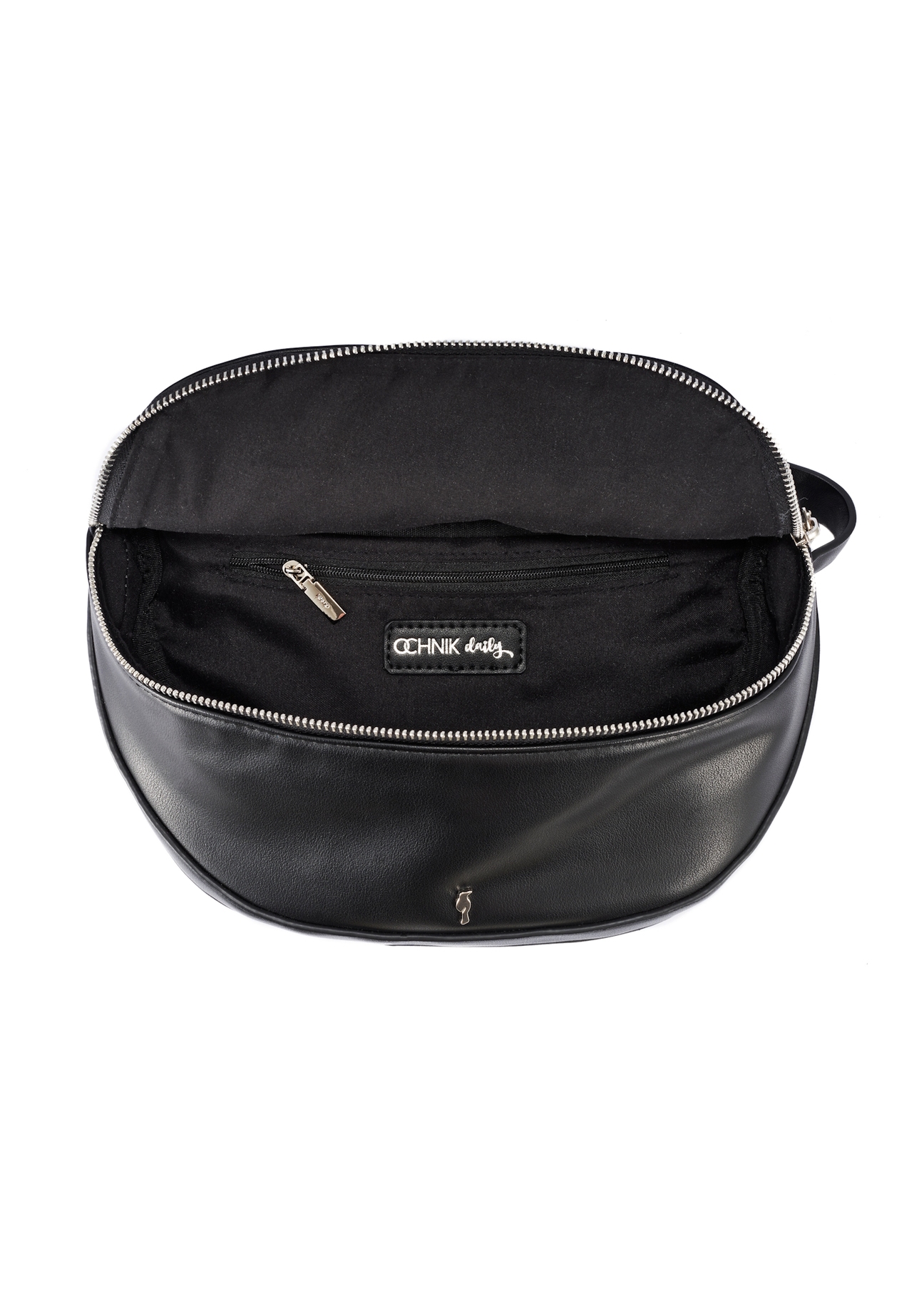 Black women's handbag TOREC-1050-99(Z25), view of the inside of the product on a white background.