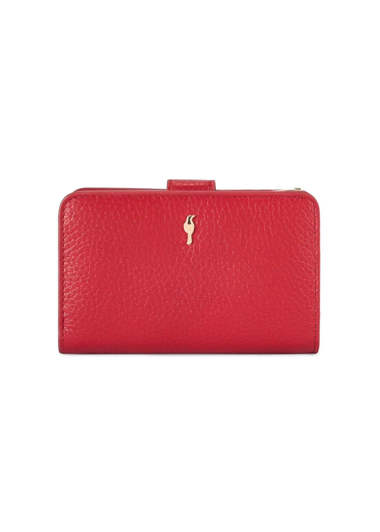 Medium red leather women's wallet PORES-0896G-42(Z25), front product view on white background.