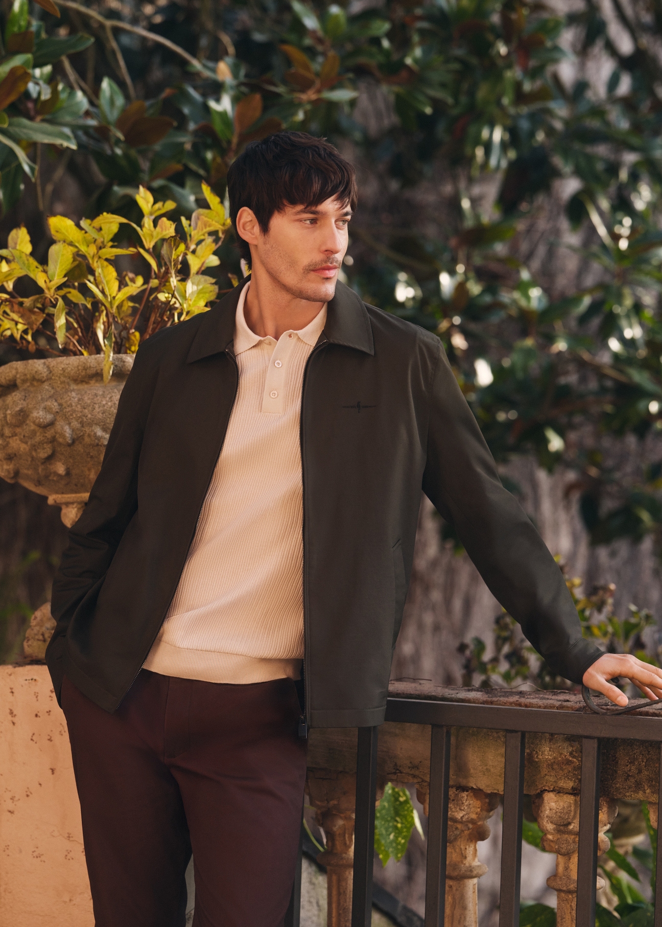 Men's transitional khaki jacket KURMT-0415-8D(W26)